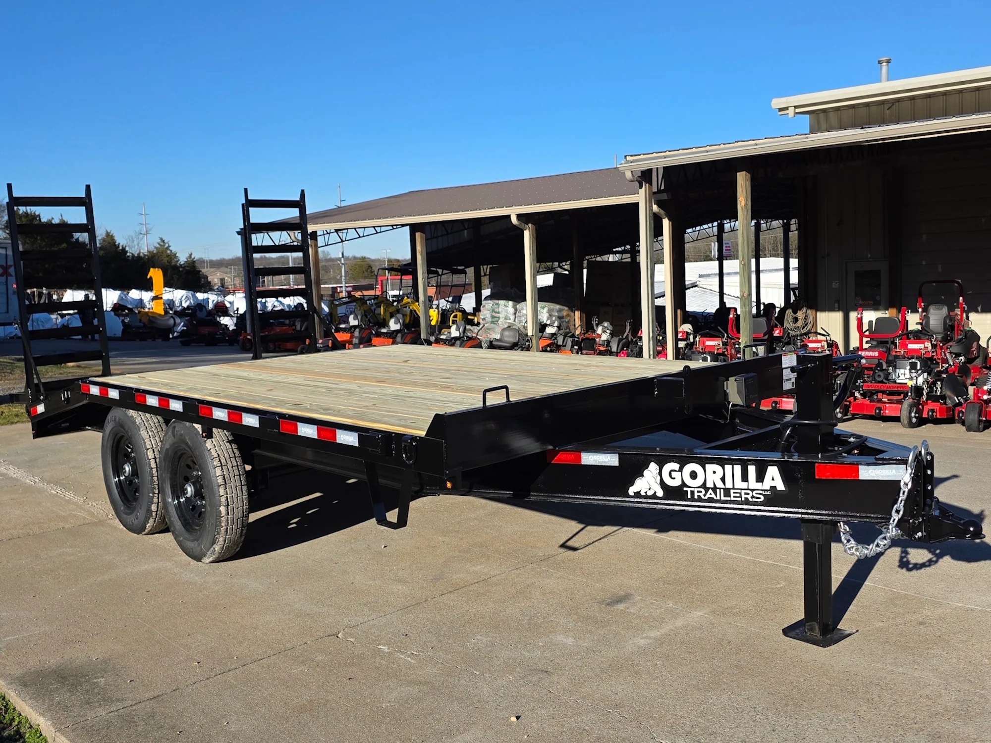 8.5x16 I-Beam Deckover Trailer (2) 7K Axles Stand-Up Ramps 14K GVWR - Image 8