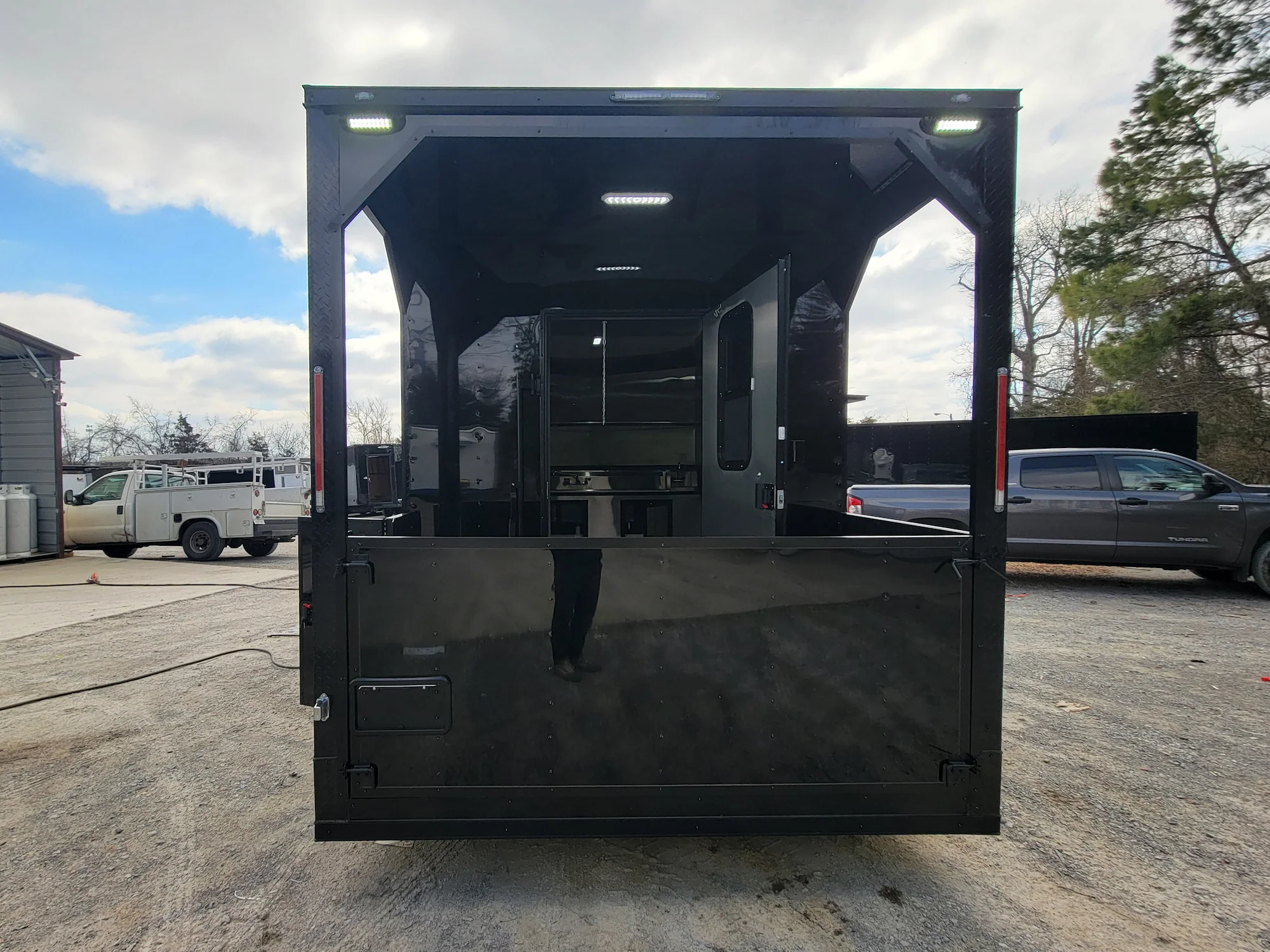 8.5' X 16' Concession Trailer Black W/ Blackout Food and Event Catering With 4' Porch - Image 5