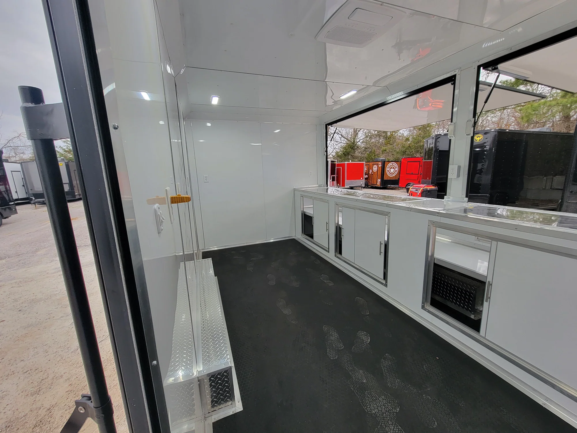 8.5' x 18' Custom Enclosed Black With Blackout Package Showcase Marketing and Event Trailer - Image 12