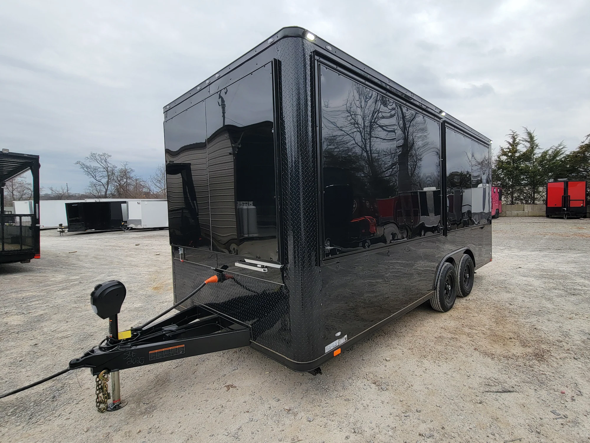 8.5' x 18' Custom Enclosed Black With Blackout Package Showcase Marketing and Event Trailer - Image 19
