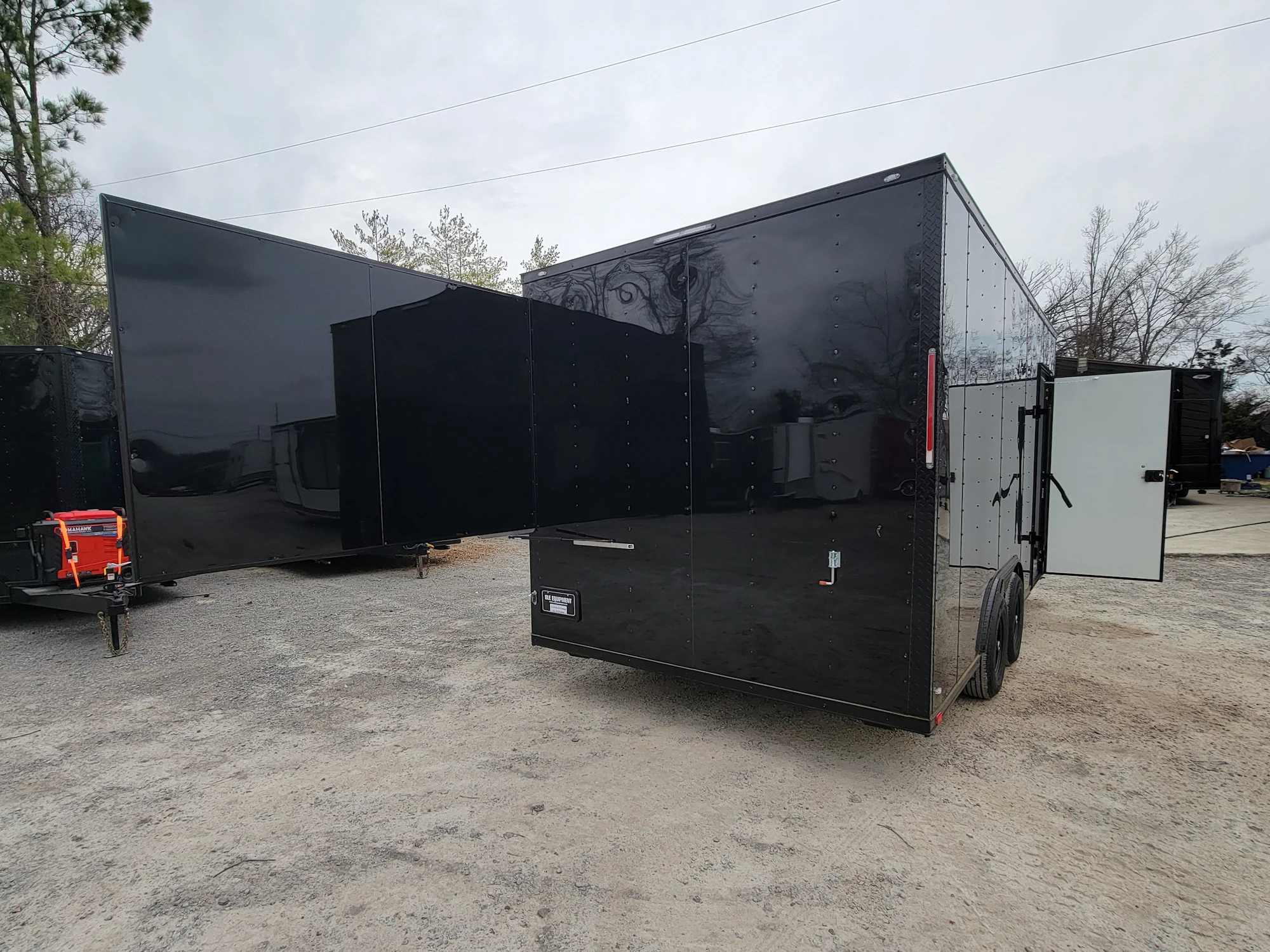 8.5' x 18' Custom Enclosed Black With Blackout Package Showcase Marketing and Event Trailer - Image 9