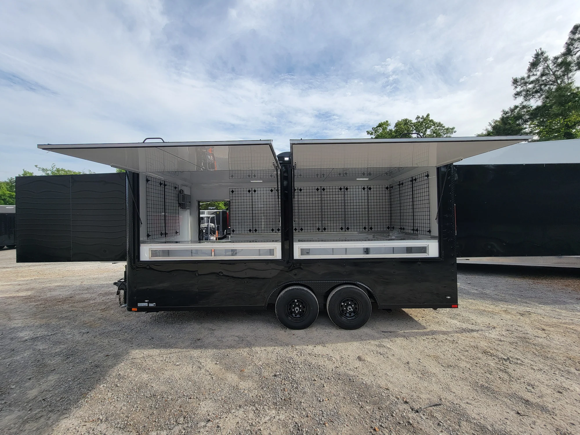 8.5' X 18' Black With Blackout Marketing and Vending Event Trailer With Grid Wall - Image 18
