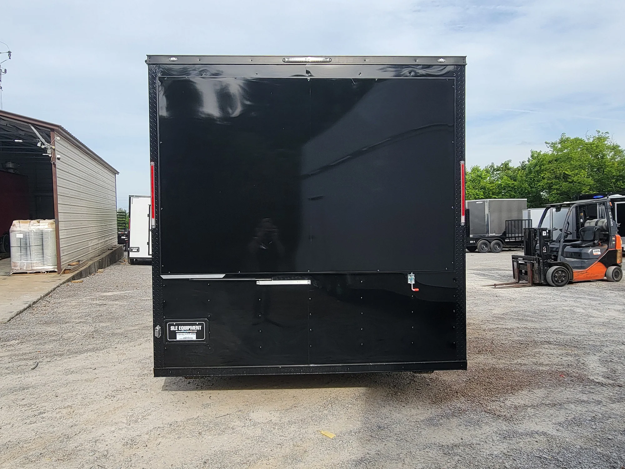 8.5' X 18' Black With Blackout Marketing and Vending Event Trailer With Grid Wall - Image 7