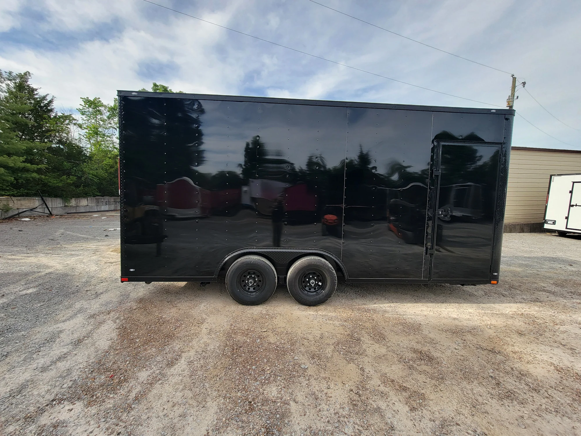 8.5' X 18' Black With Blackout Marketing and Vending Event Trailer With Grid Wall - Image 9
