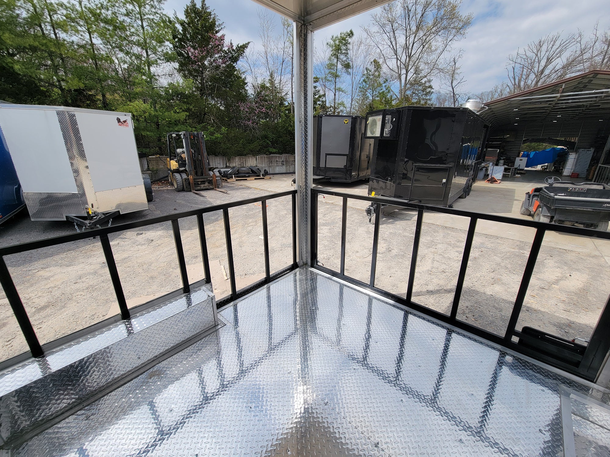 8.5' X 18' Black Concession Trailer With 8ft BBQ Porch Food Event Catering - Image 10