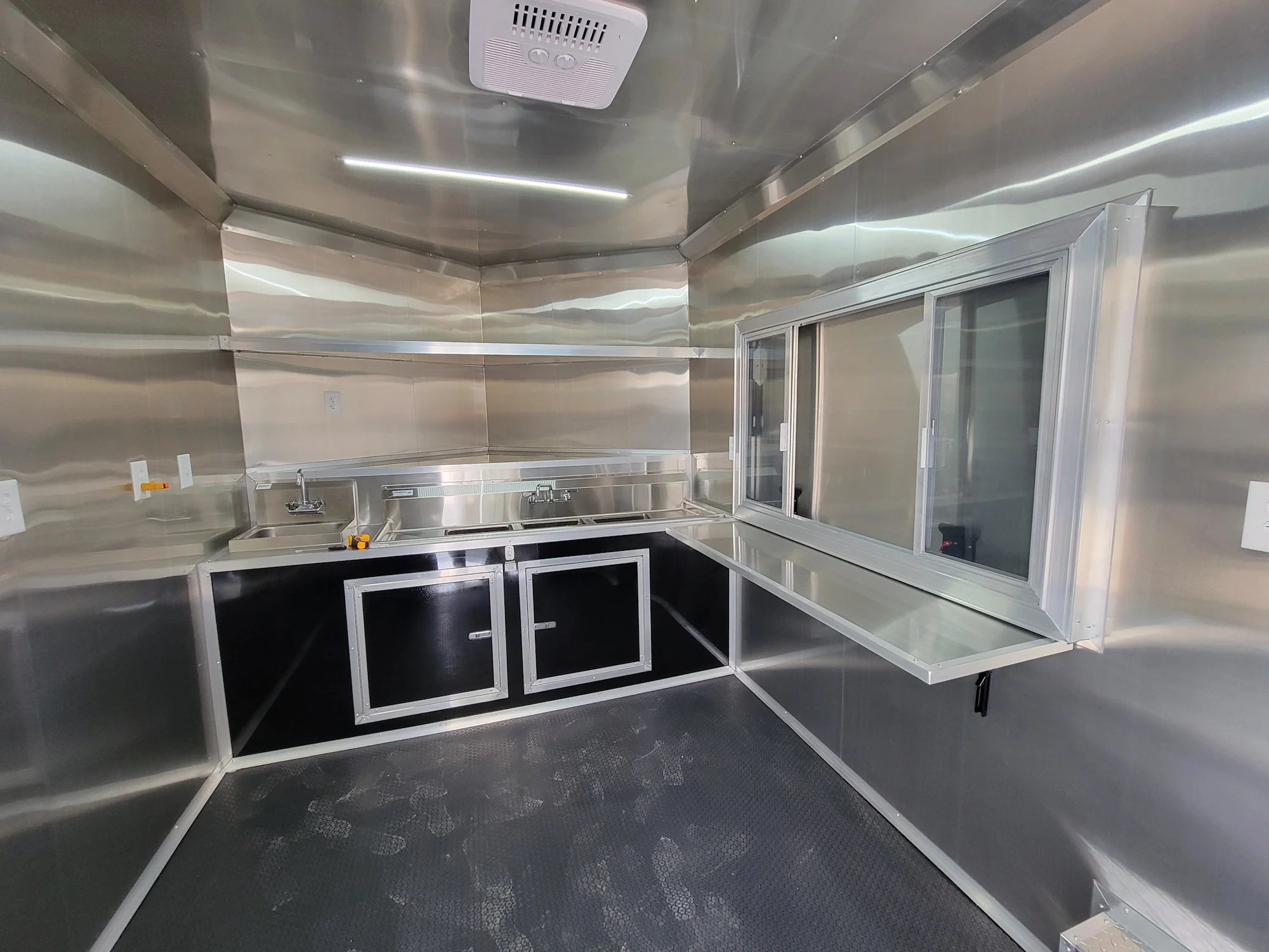 8.5' X 18' Black Concession Trailer With 8ft BBQ Porch Food Event Catering - Image 12