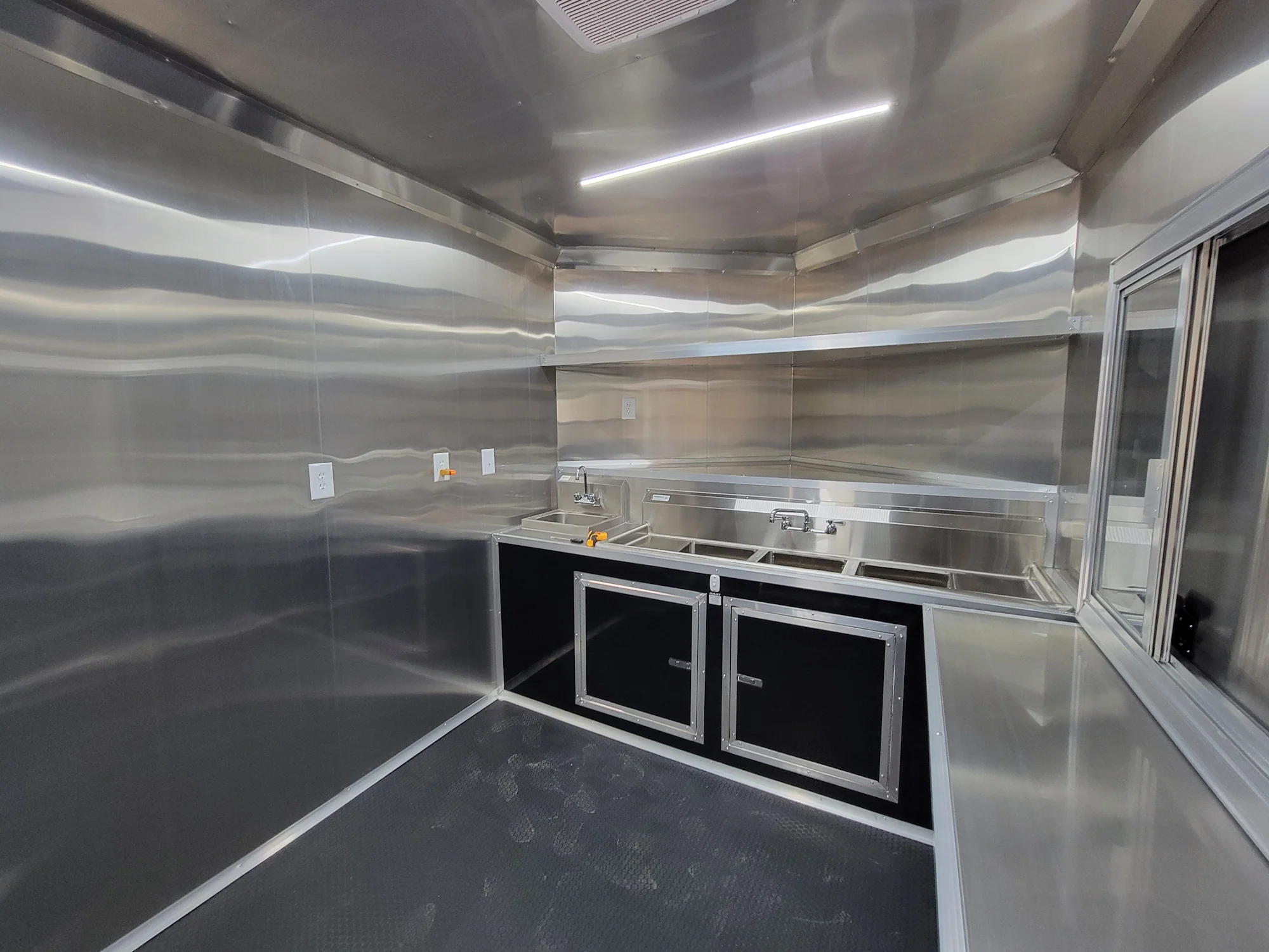 8.5' X 18' Black Concession Trailer With 8ft BBQ Porch Food Event Catering - Image 14