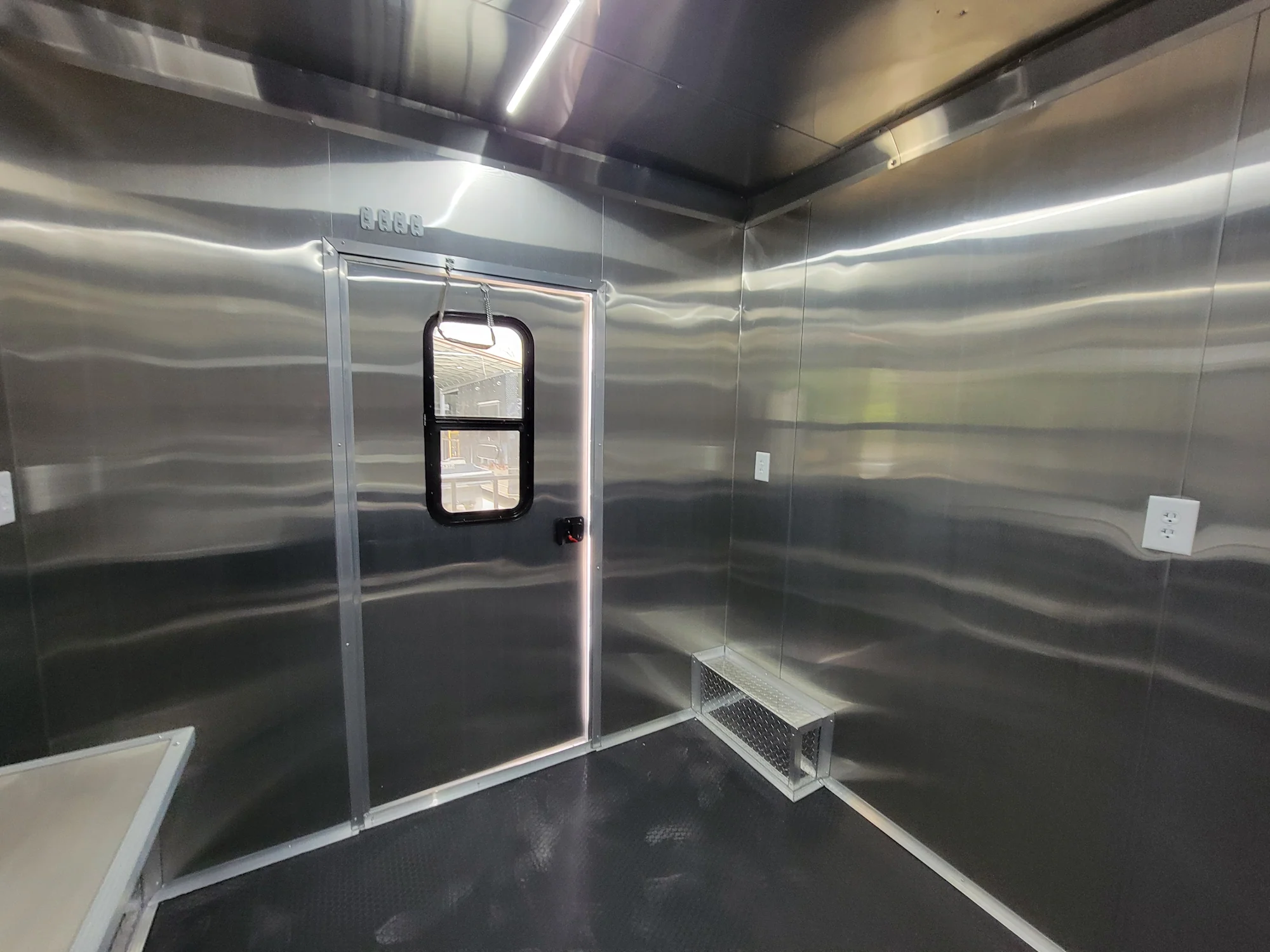 8.5' X 18' Black Concession Trailer With 8ft BBQ Porch Food Event Catering - Image 15