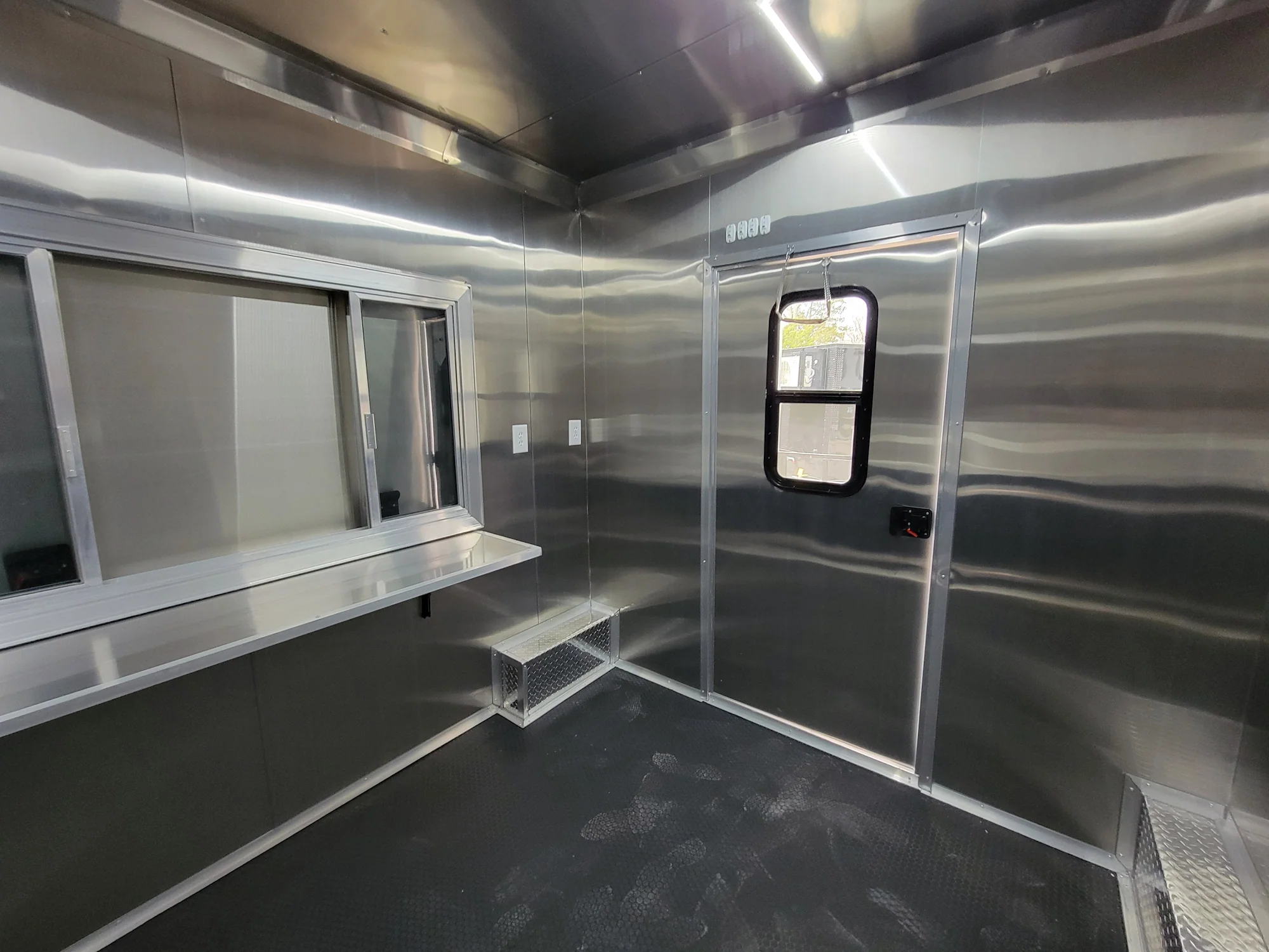 8.5' X 18' Black Concession Trailer With 8ft BBQ Porch Food Event Catering - Image 16
