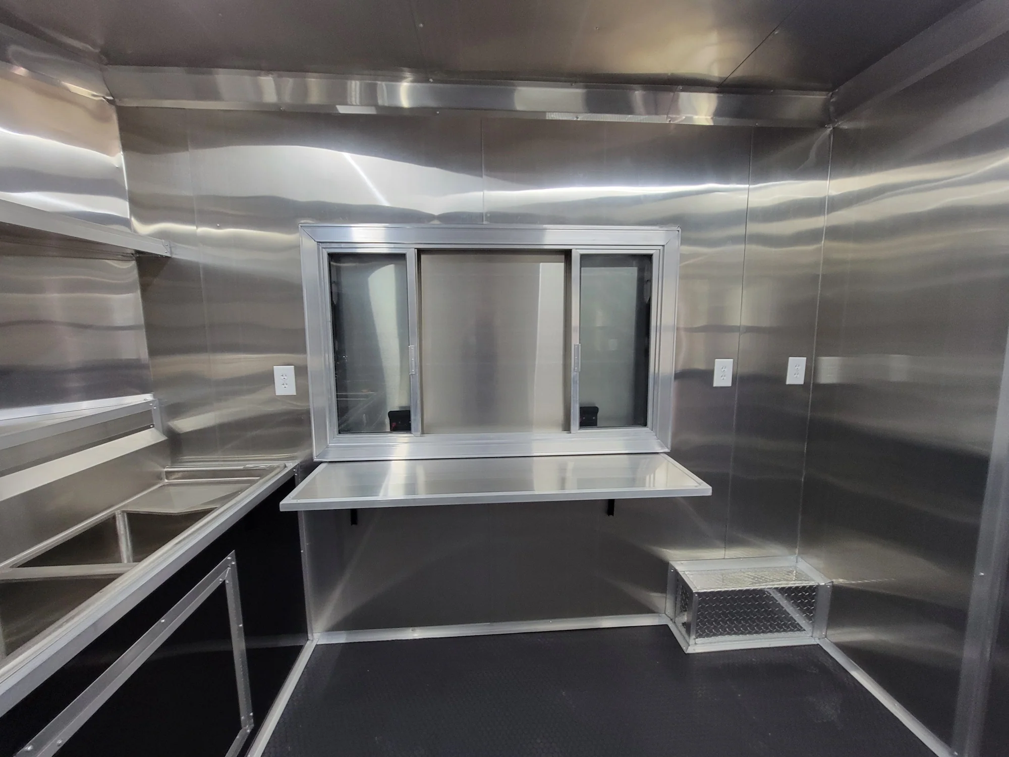 8.5' X 18' Black Concession Trailer With 8ft BBQ Porch Food Event Catering - Image 17
