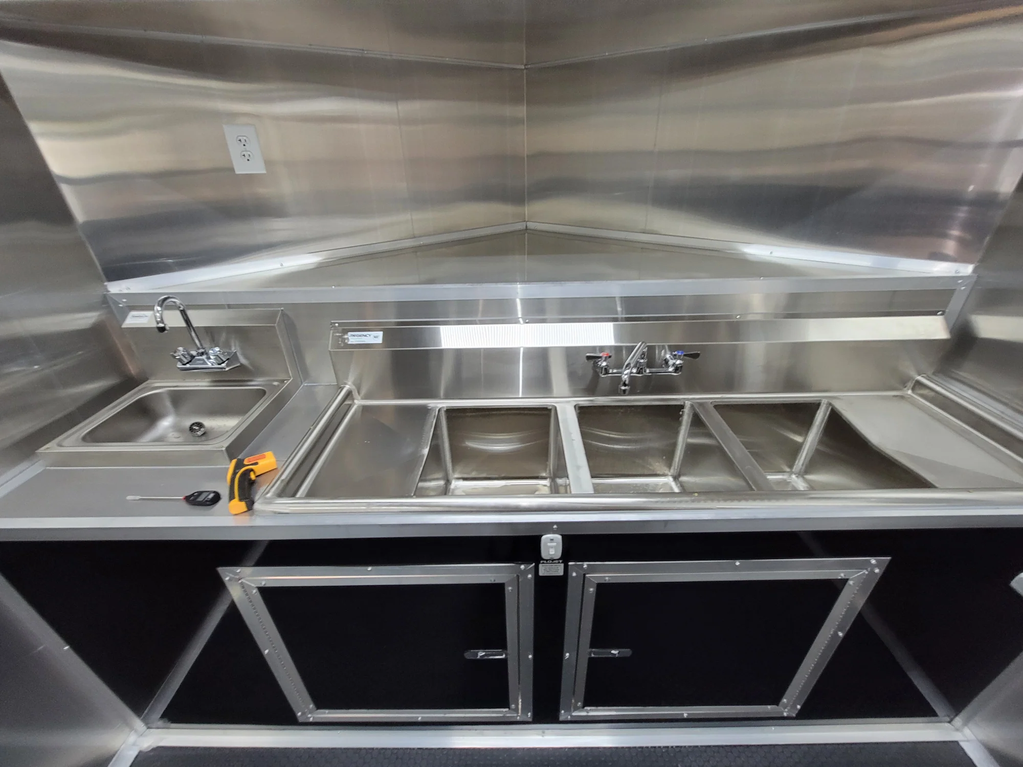 8.5' X 18' Black Concession Trailer With 8ft BBQ Porch Food Event Catering - Image 18