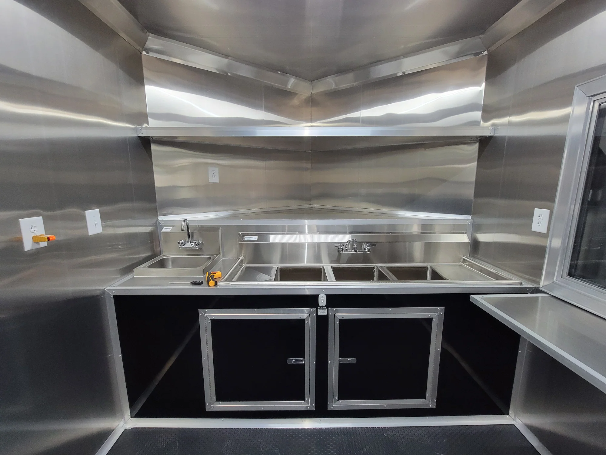 8.5' X 18' Black Concession Trailer With 8ft BBQ Porch Food Event Catering - Image 19