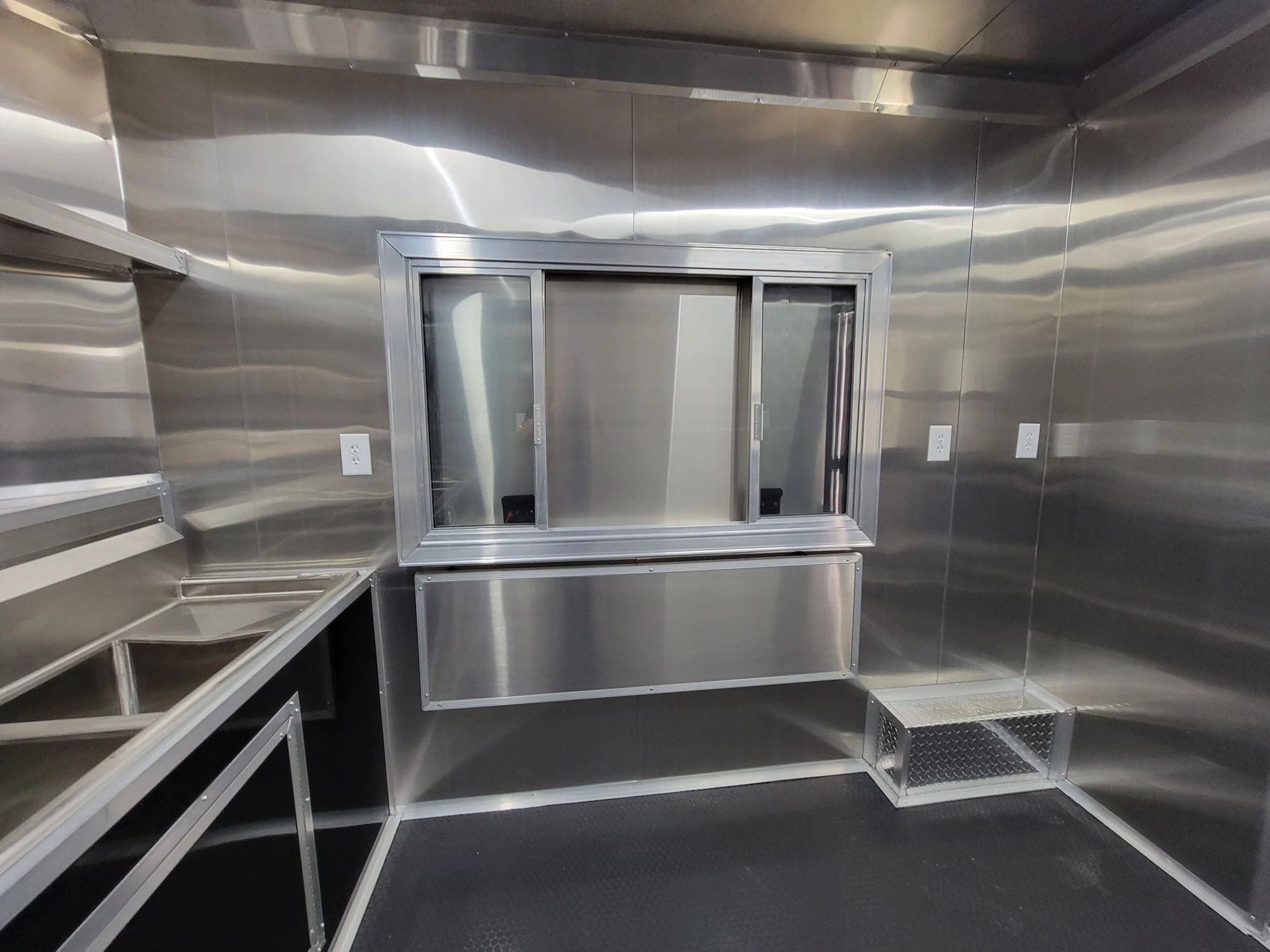 8.5' X 18' Black Concession Trailer With 8ft BBQ Porch Food Event Catering - Image 20