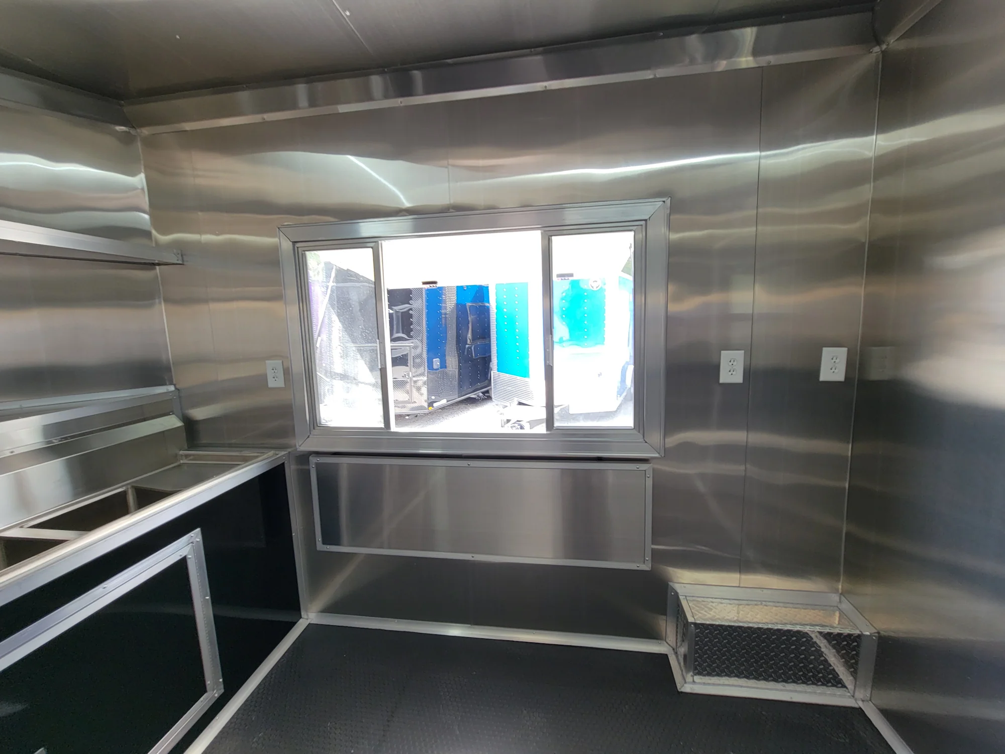8.5' X 18' Black Concession Trailer With 8ft BBQ Porch Food Event Catering - Image 22