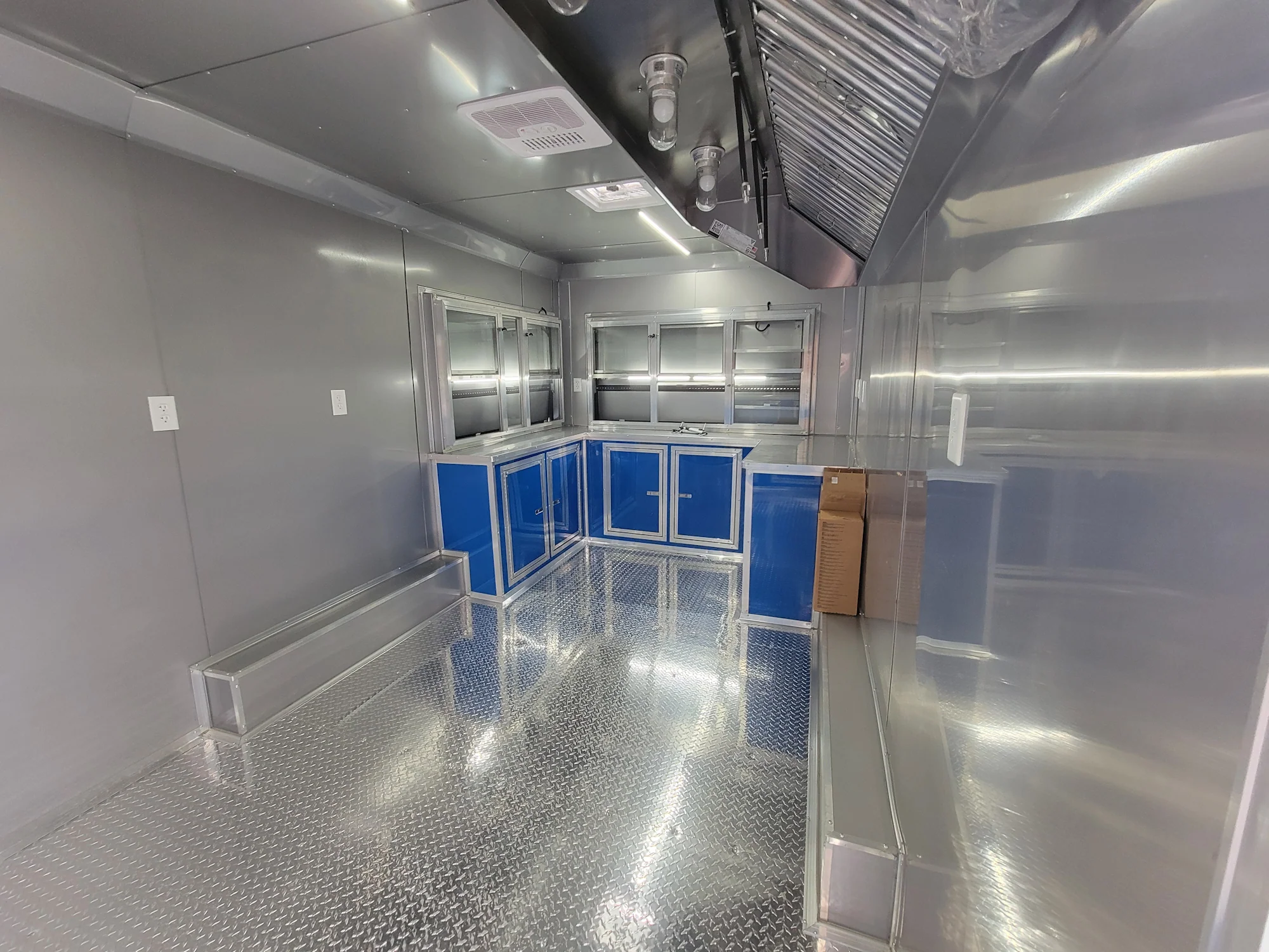 Concession Trailer 8.5' X 18' Cobalt Blue With Blackout & Walk On Roof Food Event Catering - Image 11
