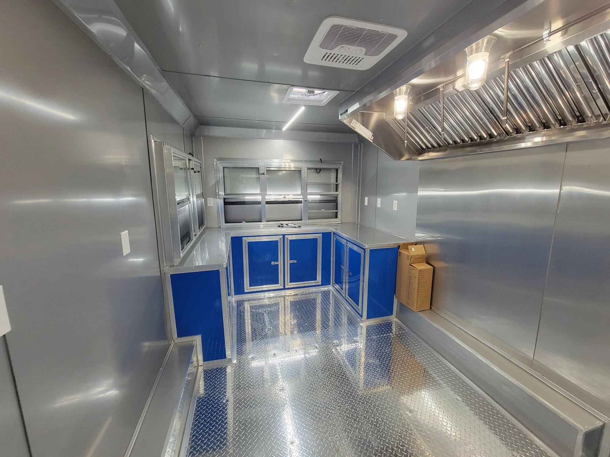 Concession Trailer 8.5' X 18' Cobalt Blue With Blackout & Walk On Roof Food Event Catering - Image 14