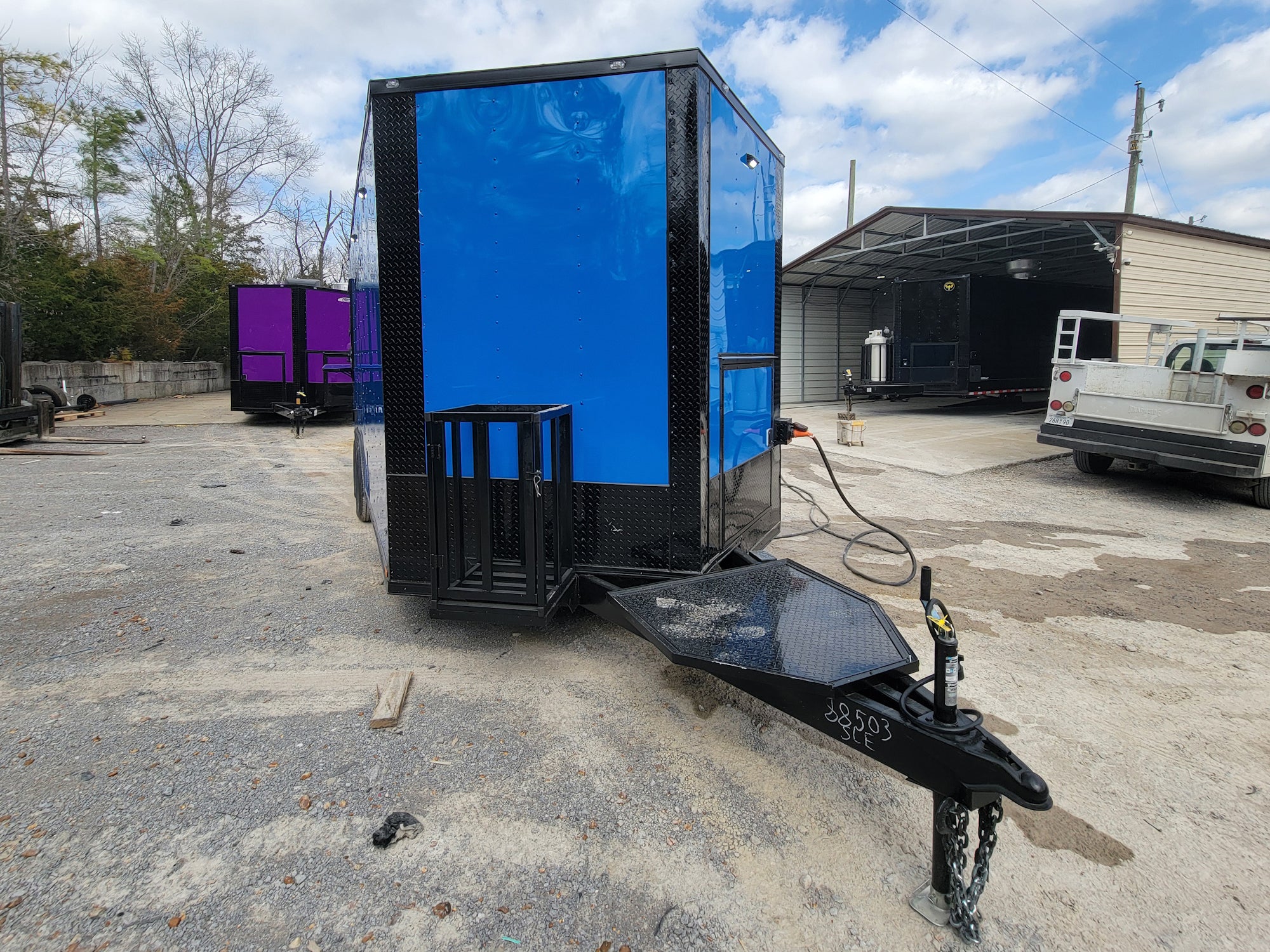 Concession Trailer 8.5' X 18' Cobalt Blue With Blackout & Walk On Roof Food Event Catering - Image 3