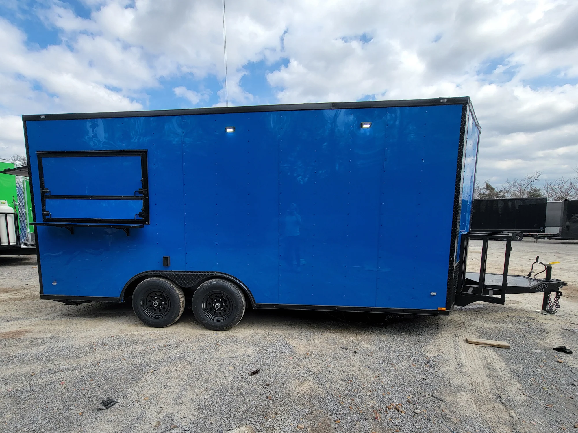 Concession Trailer 8.5' X 18' Cobalt Blue With Blackout & Walk On Roof Food Event Catering - Image 5
