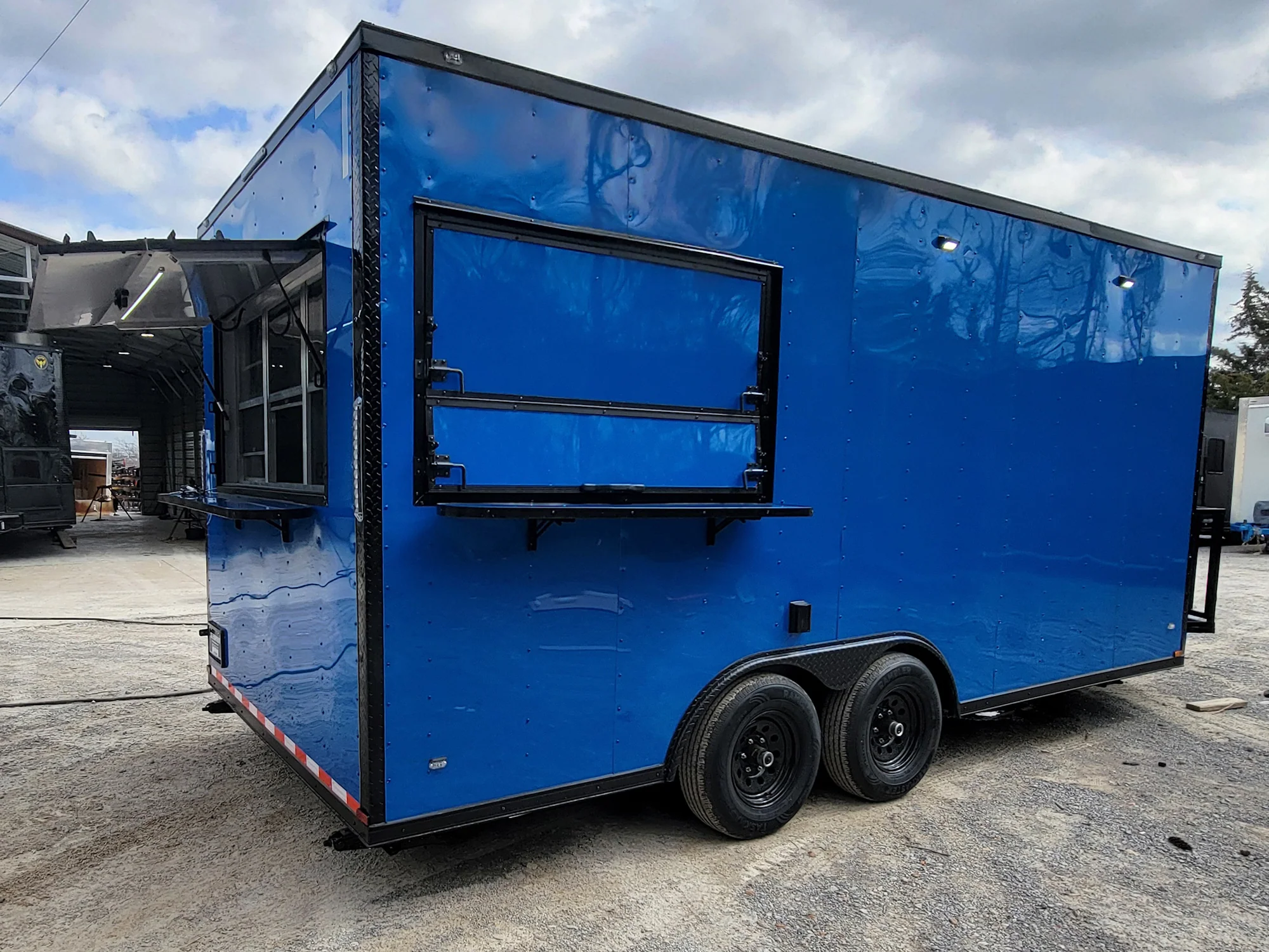 Concession Trailer 8.5' X 18' Cobalt Blue With Blackout & Walk On Roof Food Event Catering - Image 6