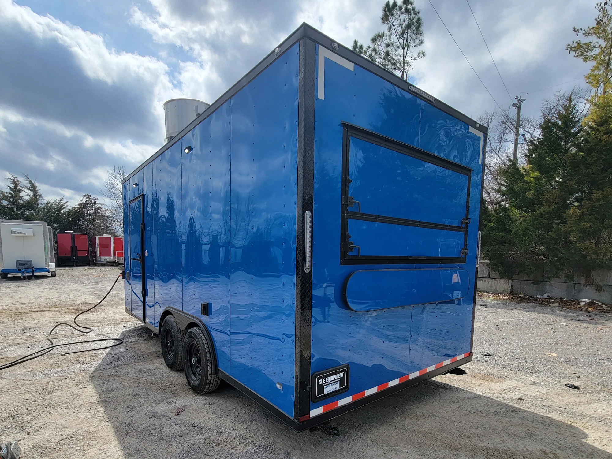 Concession Trailer 8.5' X 18' Cobalt Blue With Blackout & Walk On Roof Food Event Catering - Image 8