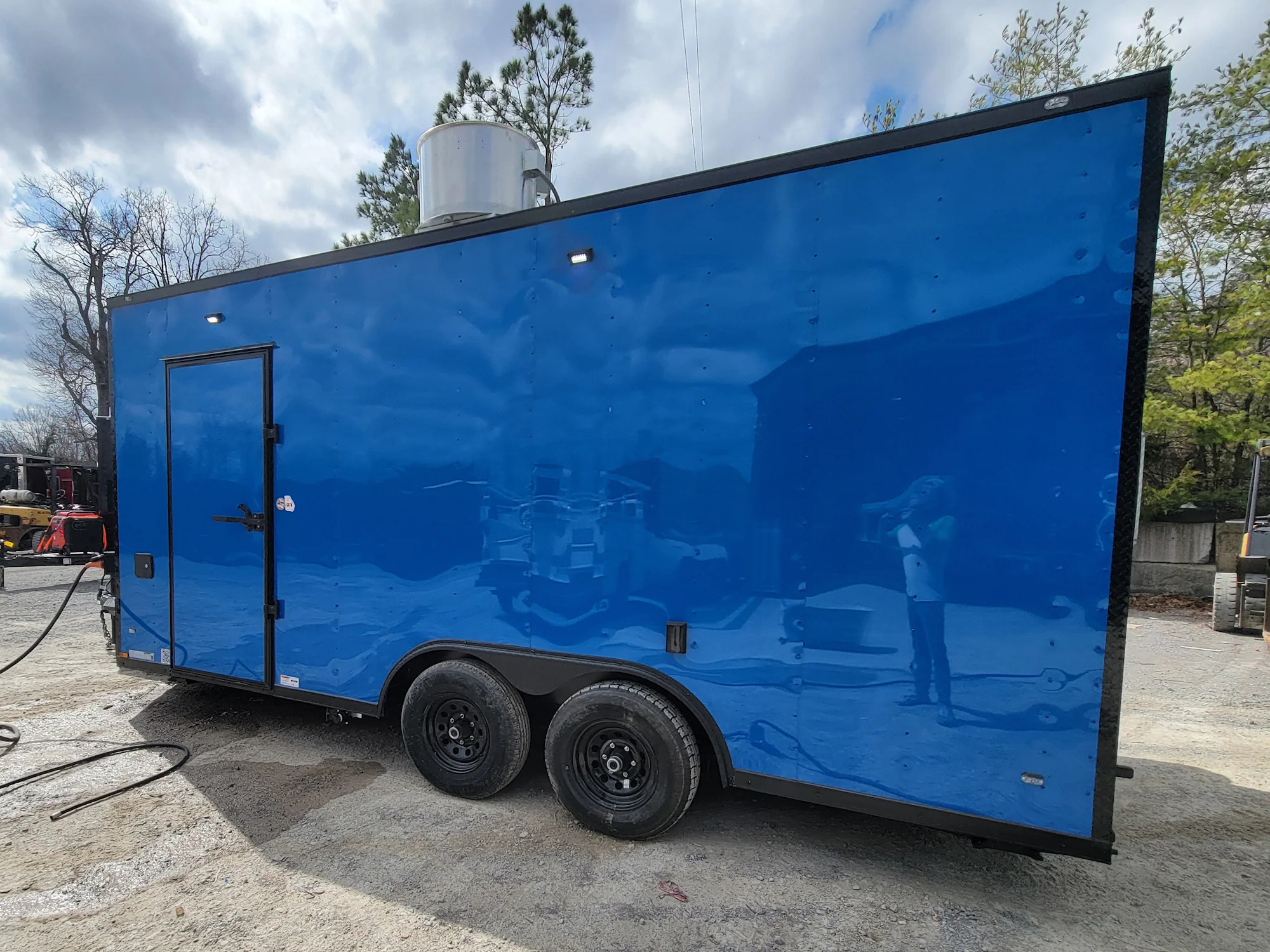 Concession Trailer 8.5' X 18' Cobalt Blue With Blackout & Walk On Roof Food Event Catering - Image 9