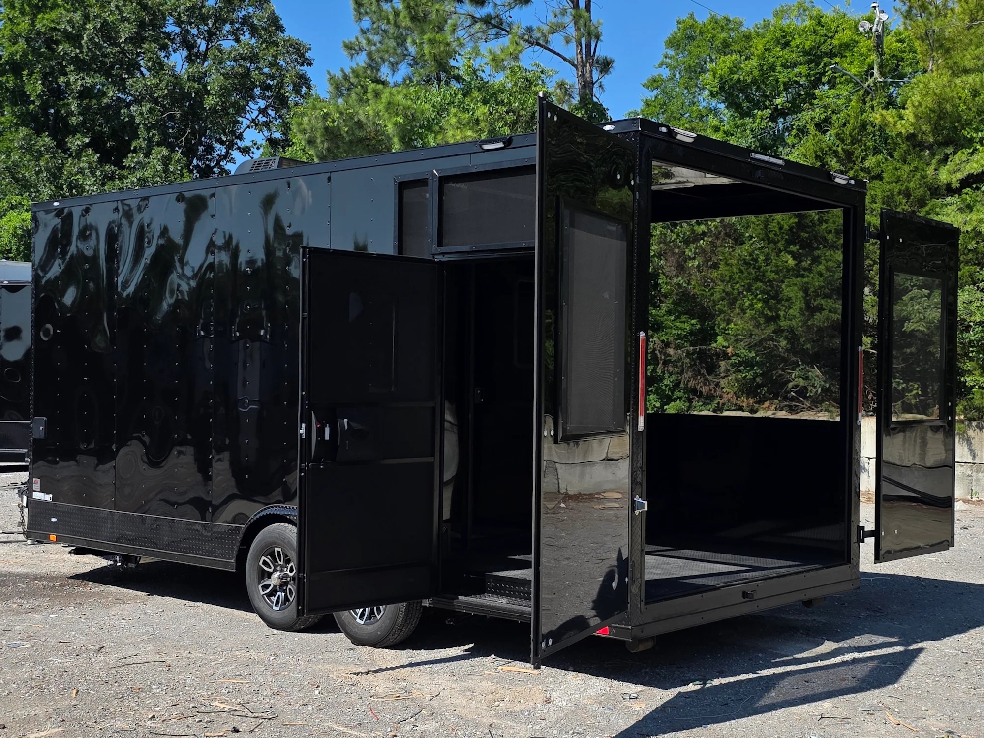 8.5' X 20' Concession Trailer Black with Blackout  BBQ Event Catering W/ 6' Screened Porch - Image 11