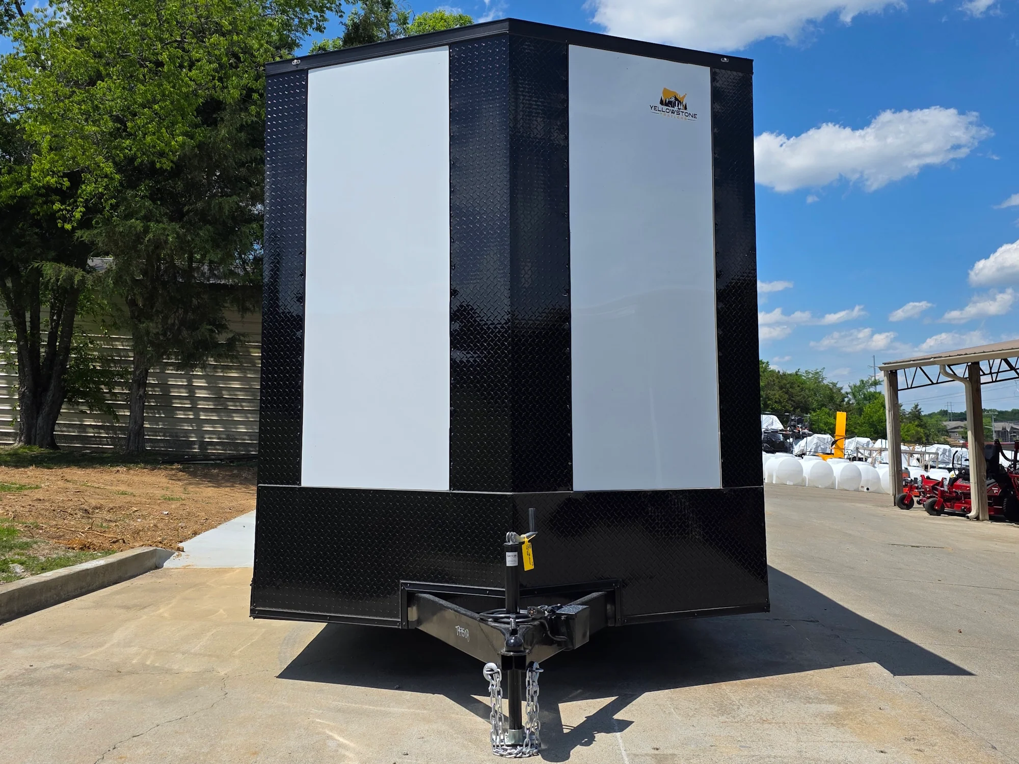 8.5'x20' White V-Nose Enclosed Trailer with Blackout Package 2-5200lb Axles - Image 16
