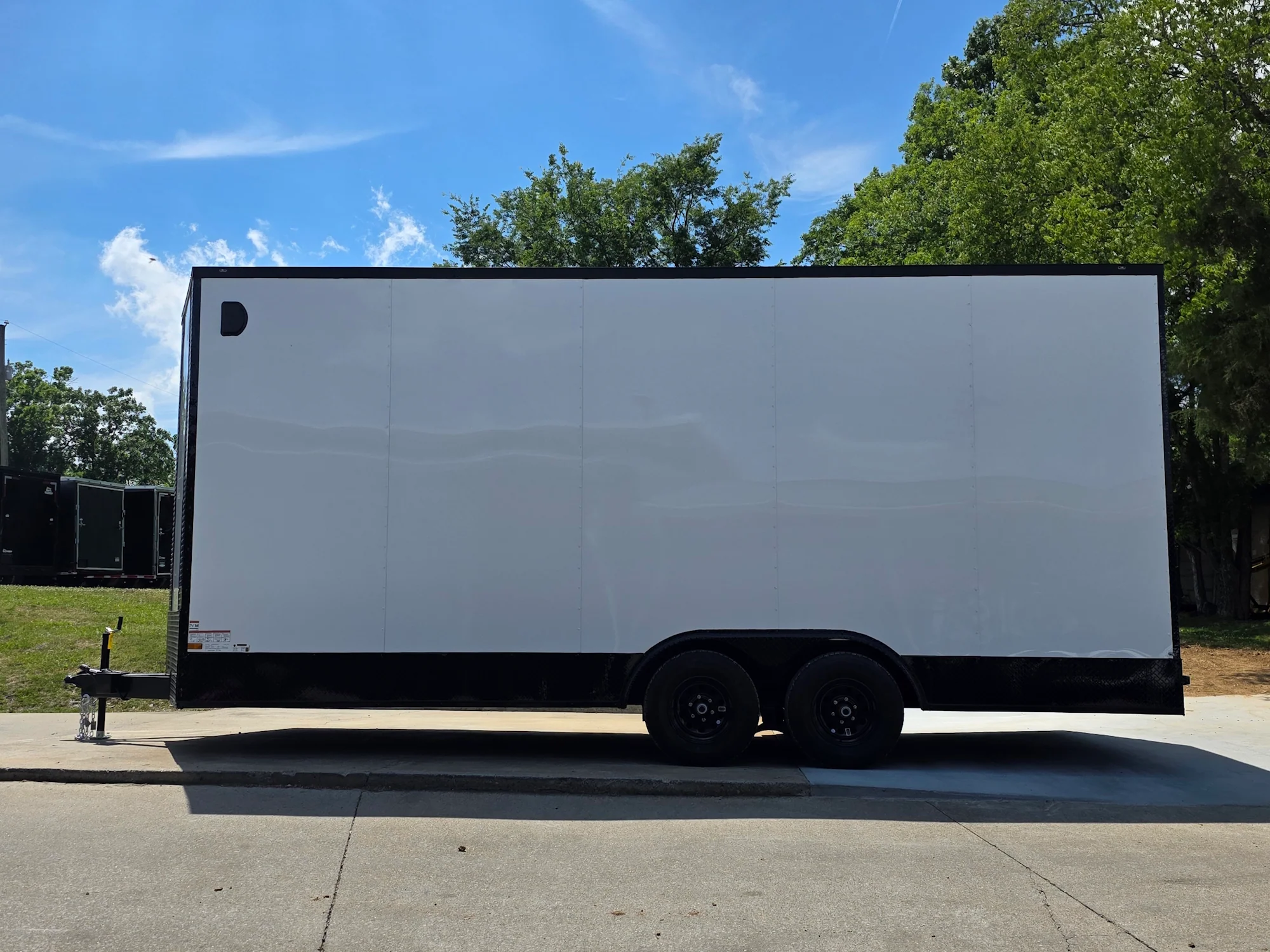 8.5'x20' White V-Nose Enclosed Trailer with Blackout Package 2-5200lb Axles - Image 2