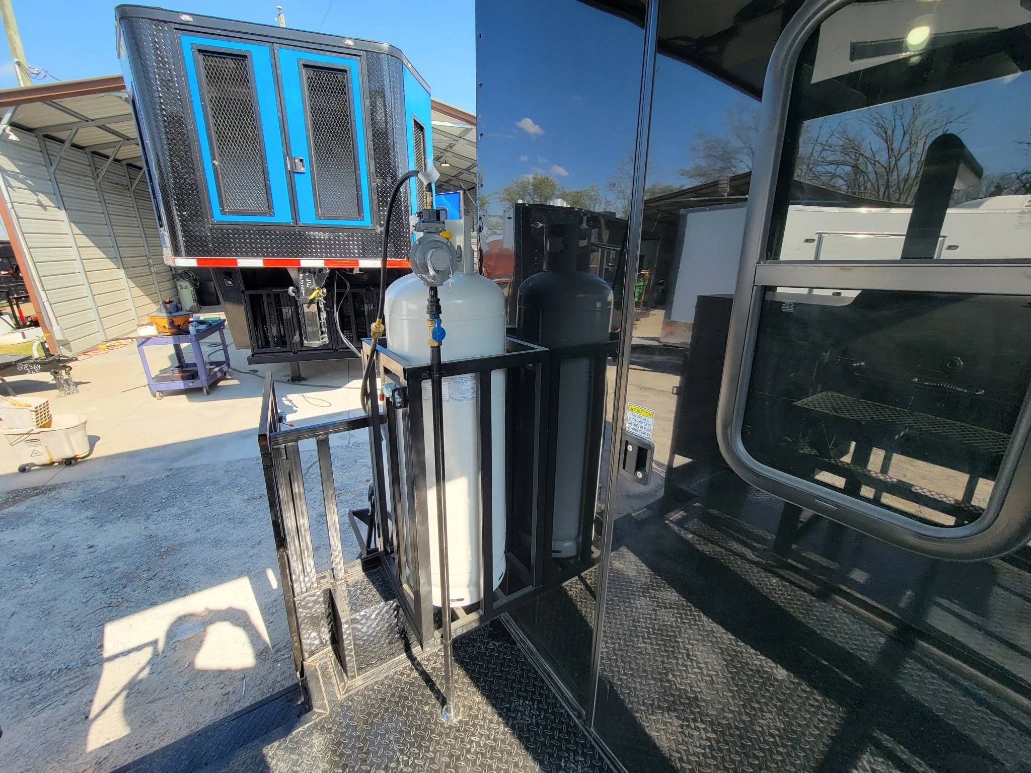 8.5' X 22' Concession Trailer Black With Blackout BBQ Event Catering 8' porch - Image 12