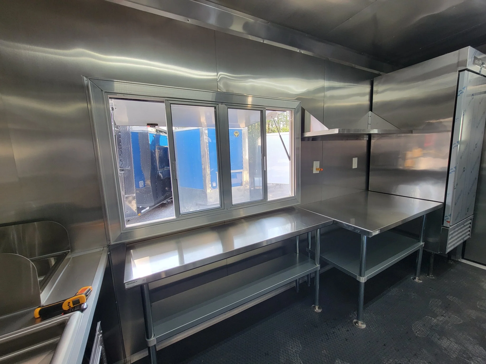 8.5' X 22' Concession Trailer Black With Blackout BBQ Event Catering 8' porch - Image 17