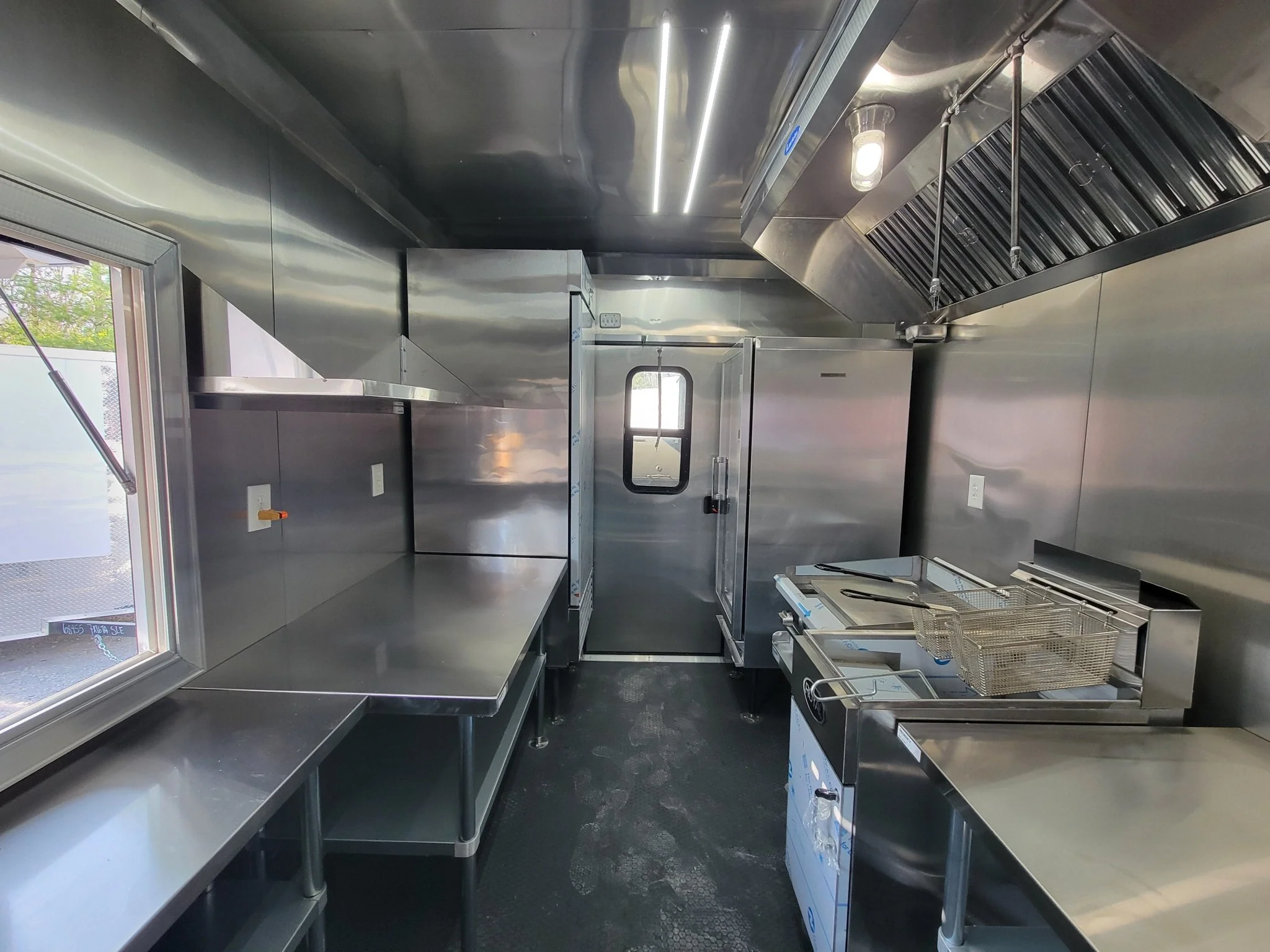 8.5' X 22' Concession Trailer Black With Blackout BBQ Event Catering 8' porch - Image 18