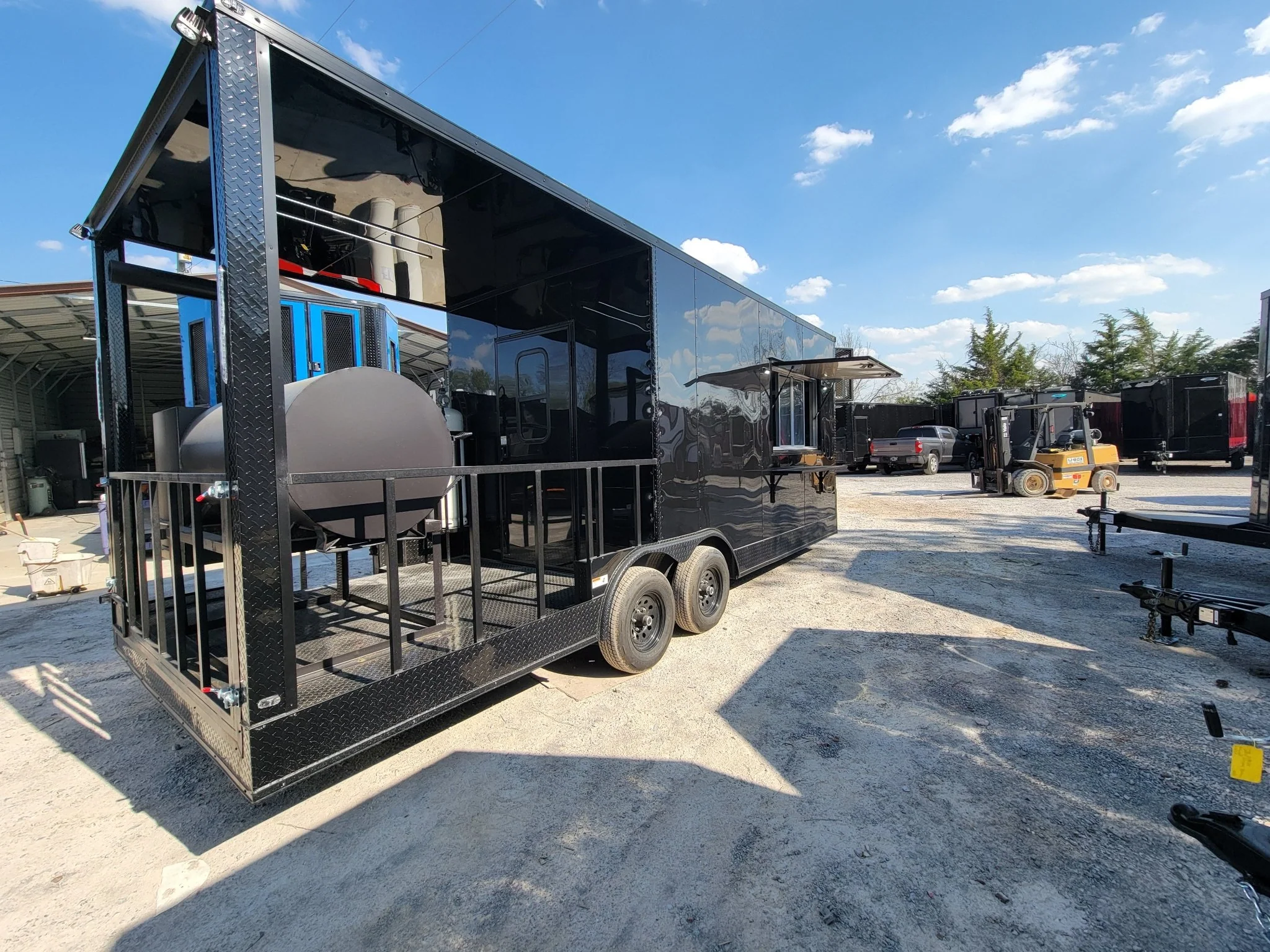 8.5' X 22' Concession Trailer Black With Blackout BBQ Event Catering 8' porch - Image 5