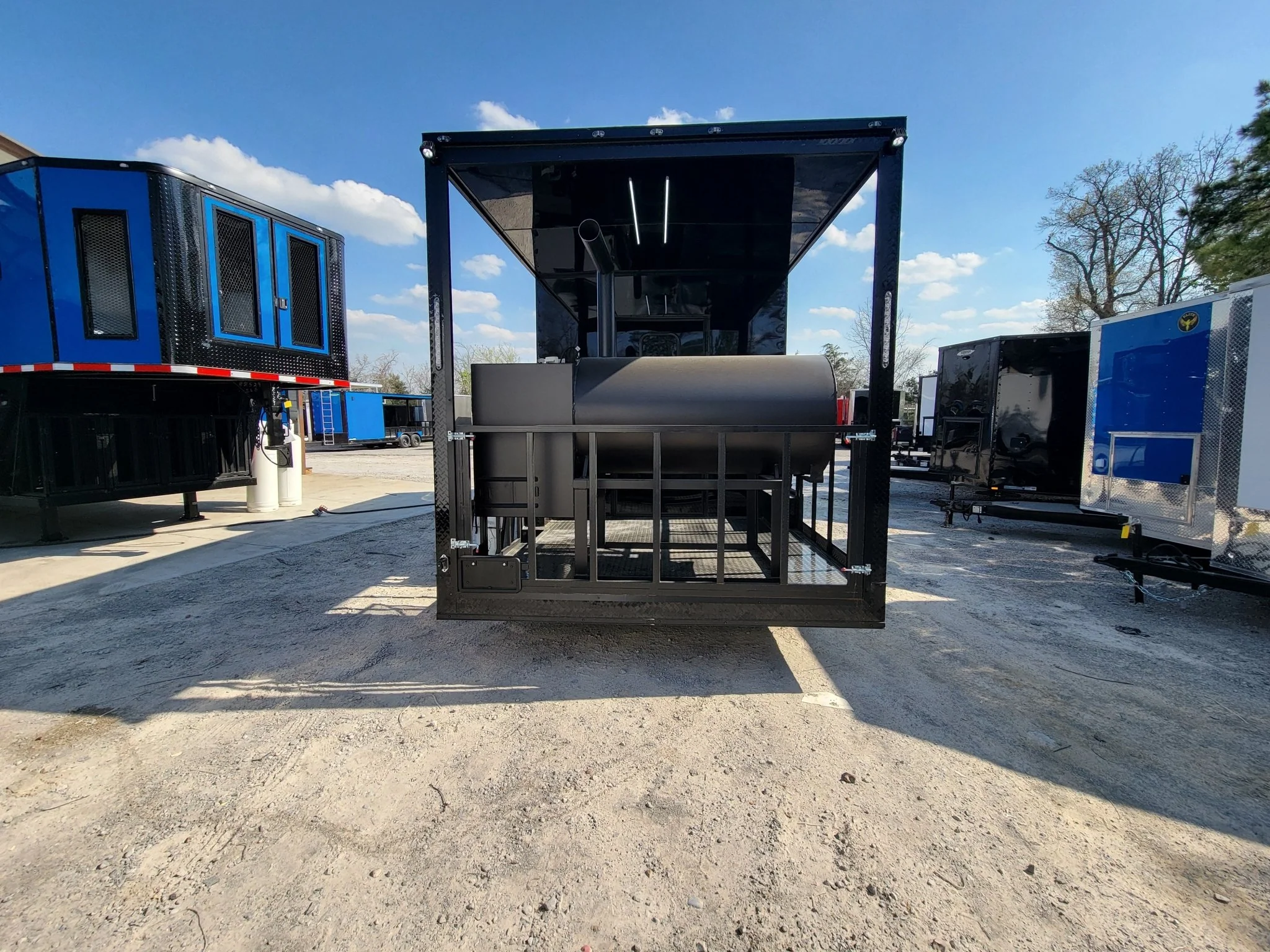 8.5' X 22' Concession Trailer Black With Blackout BBQ Event Catering 8' porch - Image 6