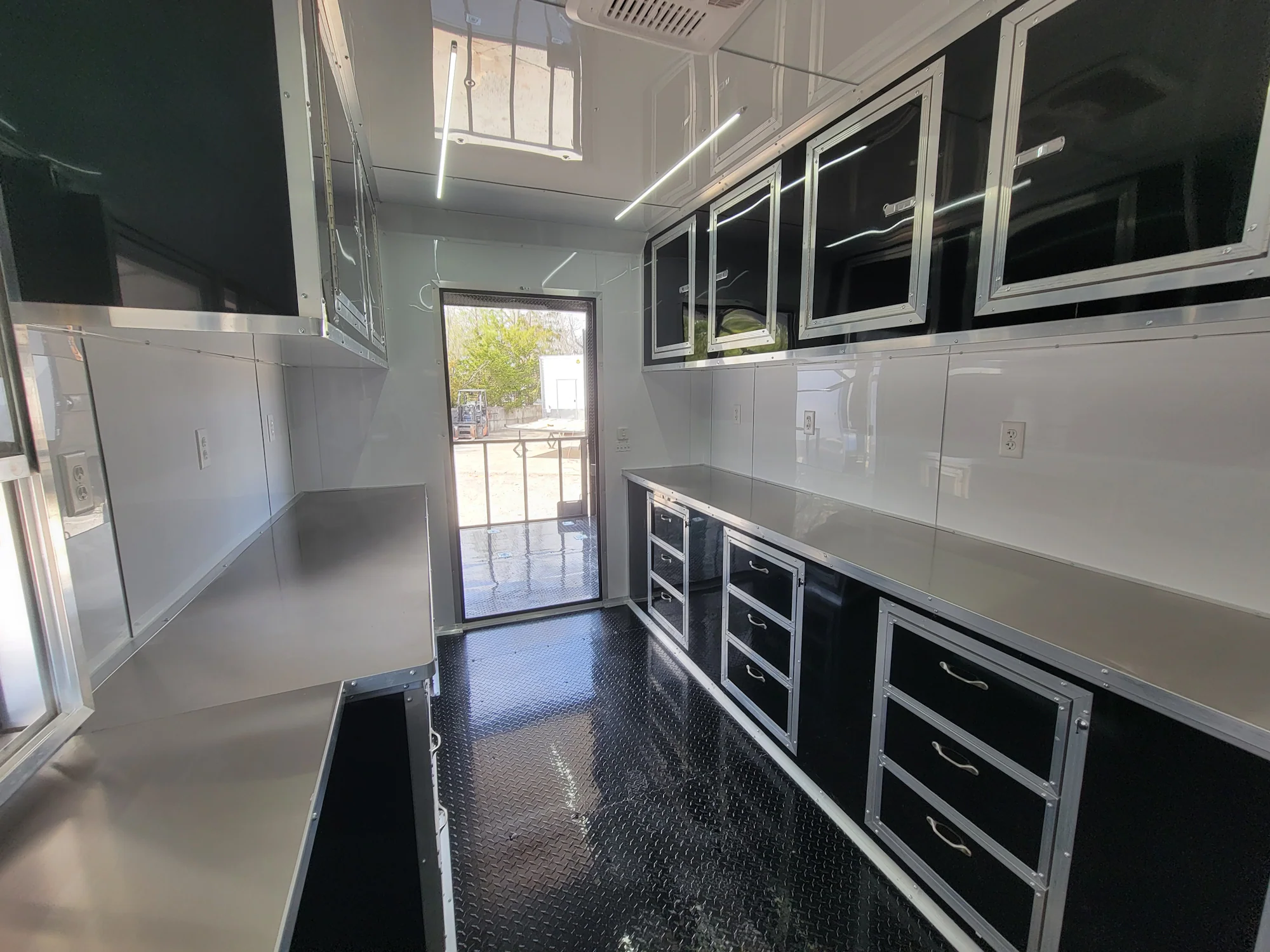 8.5' X 22' Concession Trailer With 8' Porch White With Blackout Trim BBQ Food Event Catering - Image 20