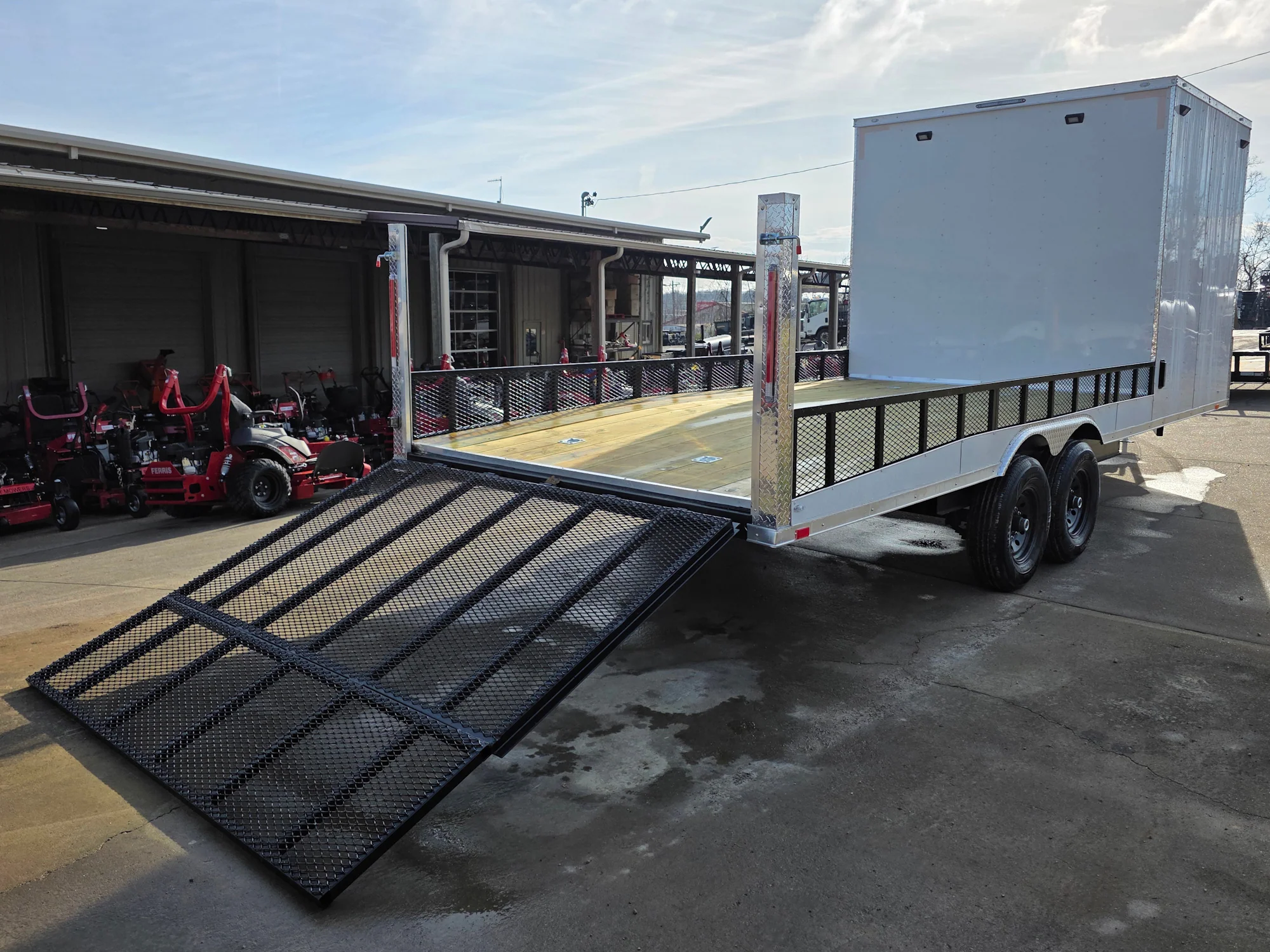 8.5x24 Hybrid White Enclosed V-Nose Trailer (2) 7000lb Axles 14k GVWR - Image 15