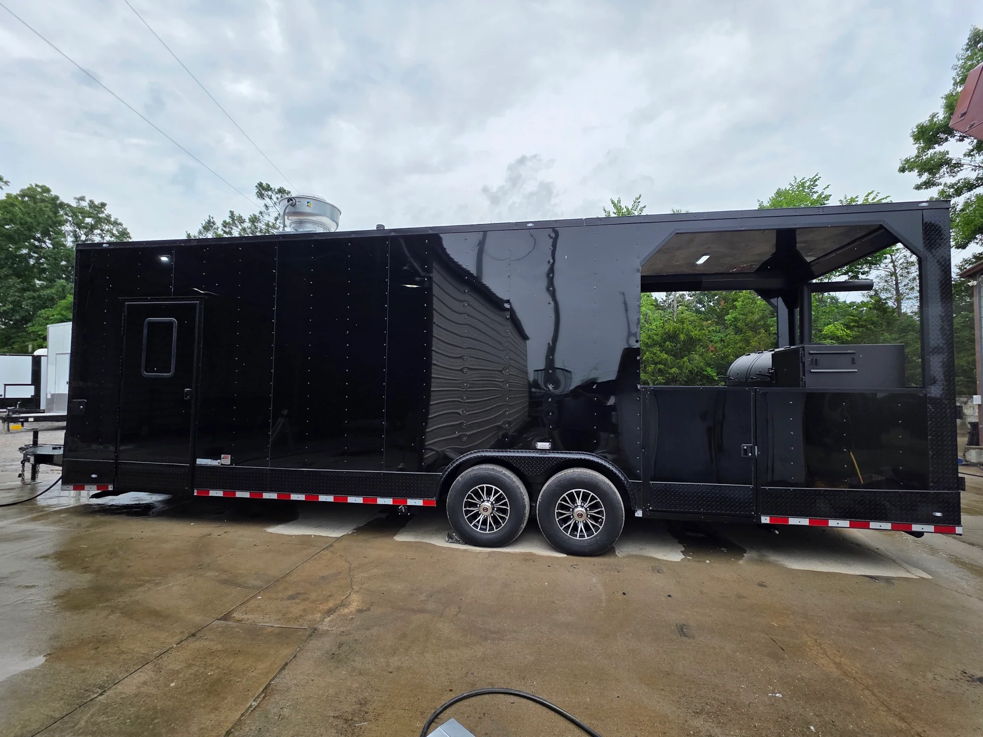 8.5' X 28' Concession Trailer Black With Black Out Trim BBQ Event Catering - Image 3