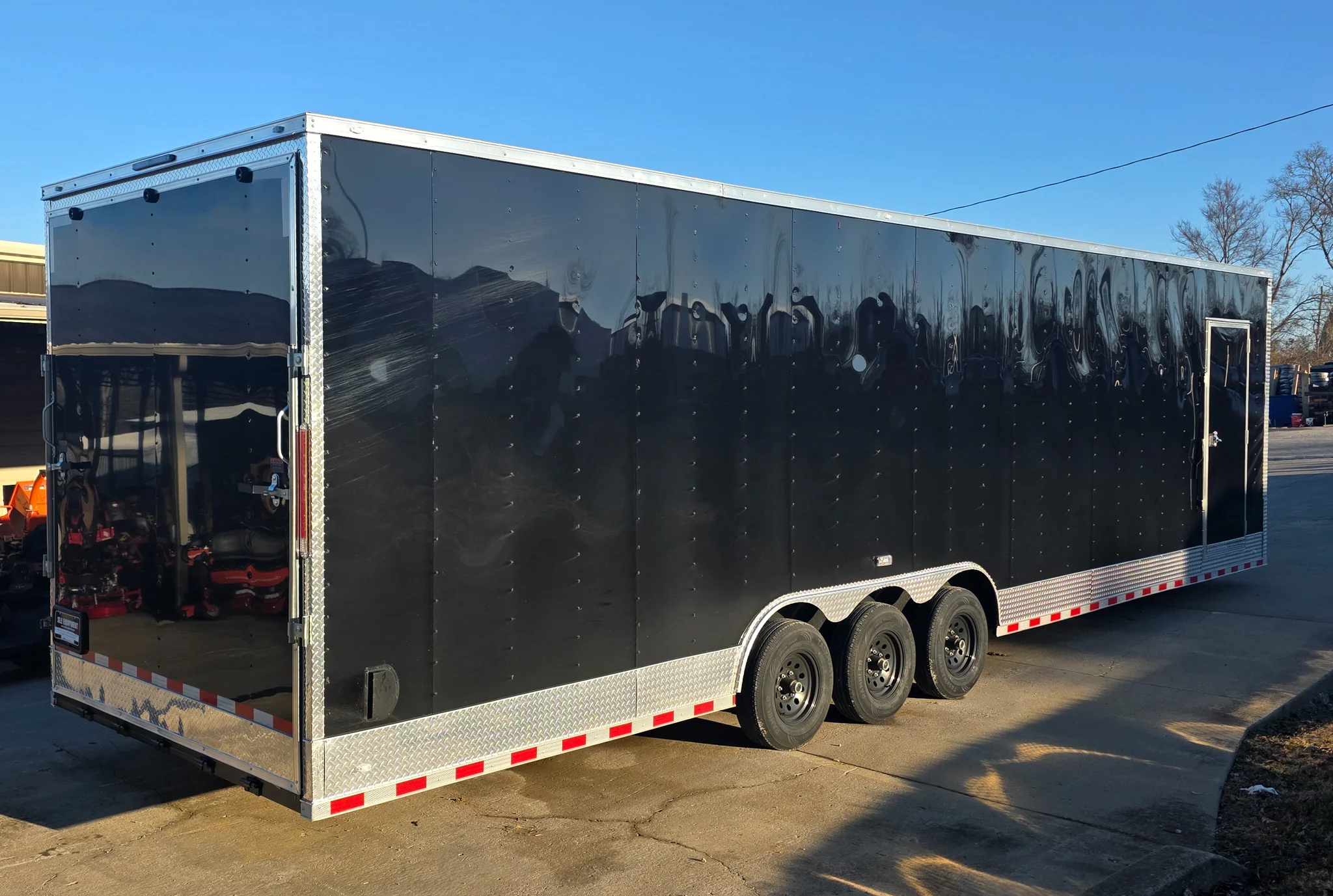 8.5x34 Black Flat Nose Enclosed Trailer (3) 5200lb Axles - Image 8