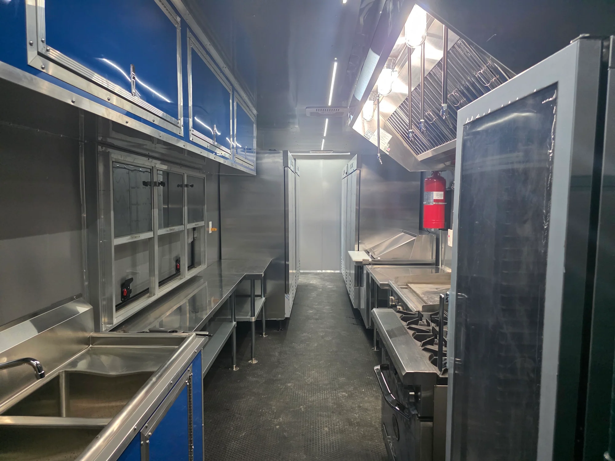 8.5' X 48' Concession Trailer Cobalt Blue With Black Out Trim BBQ Porch Event Catering - Image 13