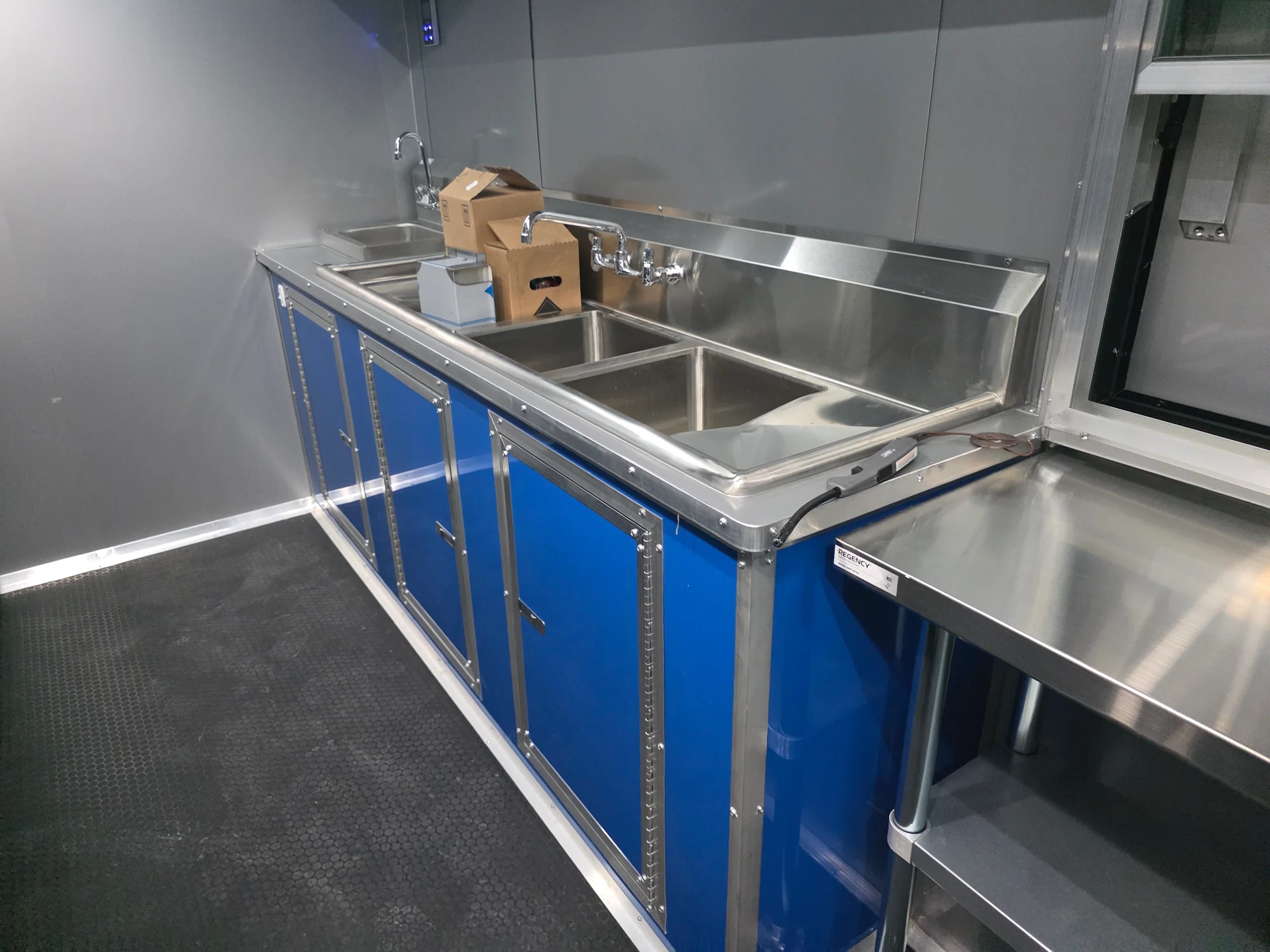 8.5' X 48' Concession Trailer Cobalt Blue With Black Out Trim BBQ Porch Event Catering - Image 22