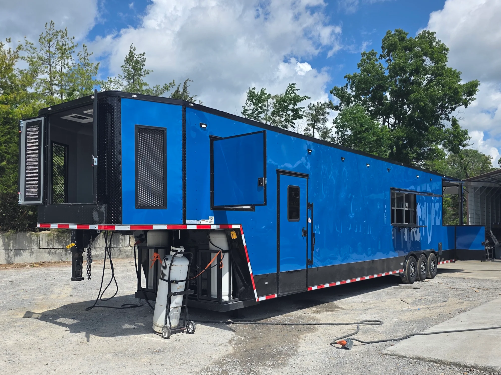 8.5' X 48' Concession Trailer Cobalt Blue With Black Out Trim BBQ Porch Event Catering - Image 8