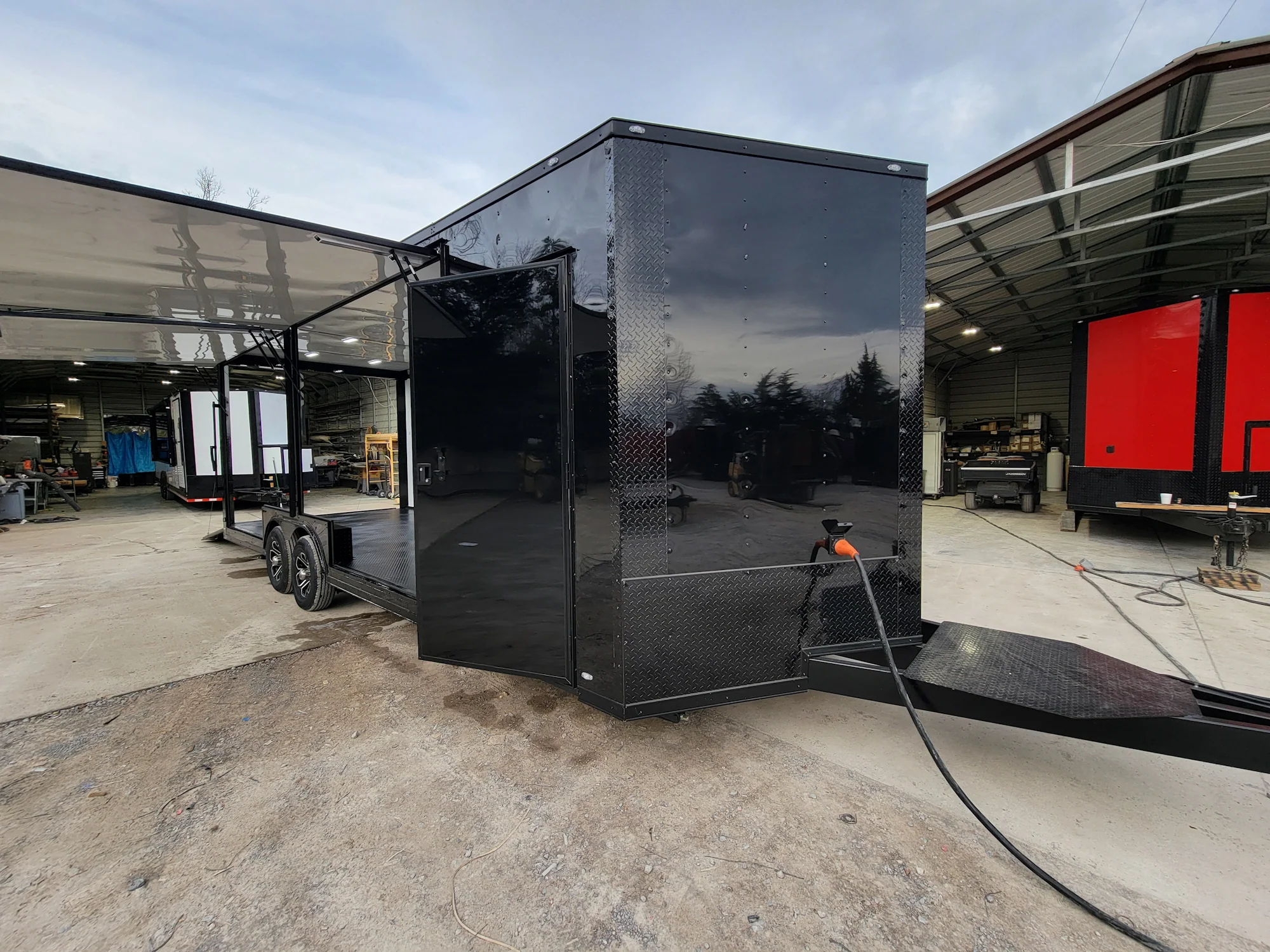 8.5' X 24' Black W/ Blackout Custom Merchandising Enclosed and Event Trailer - Image 11