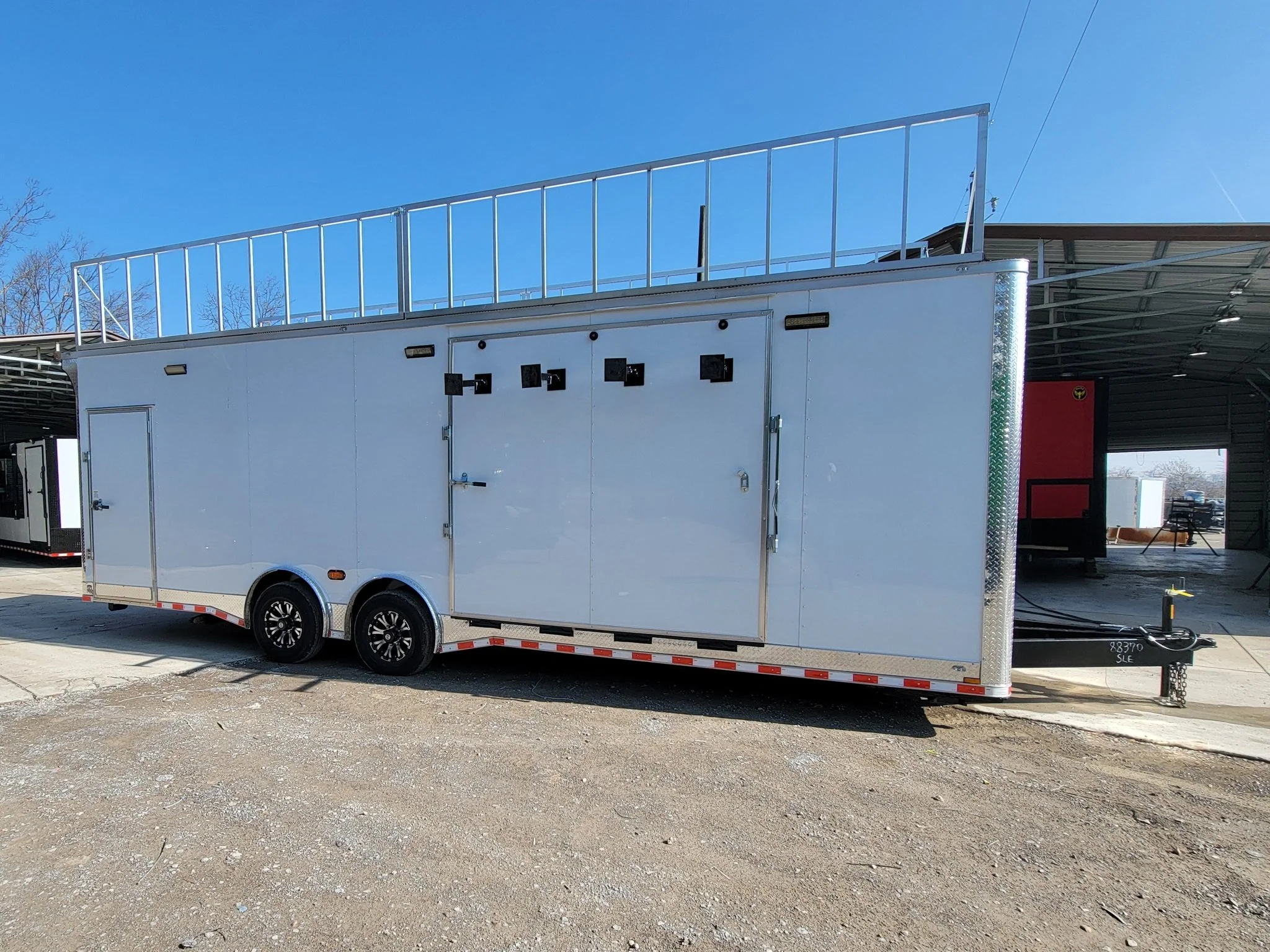 8.5' X 28' Custom Enclosed Marketing and Event Stage Trailer - Image 11