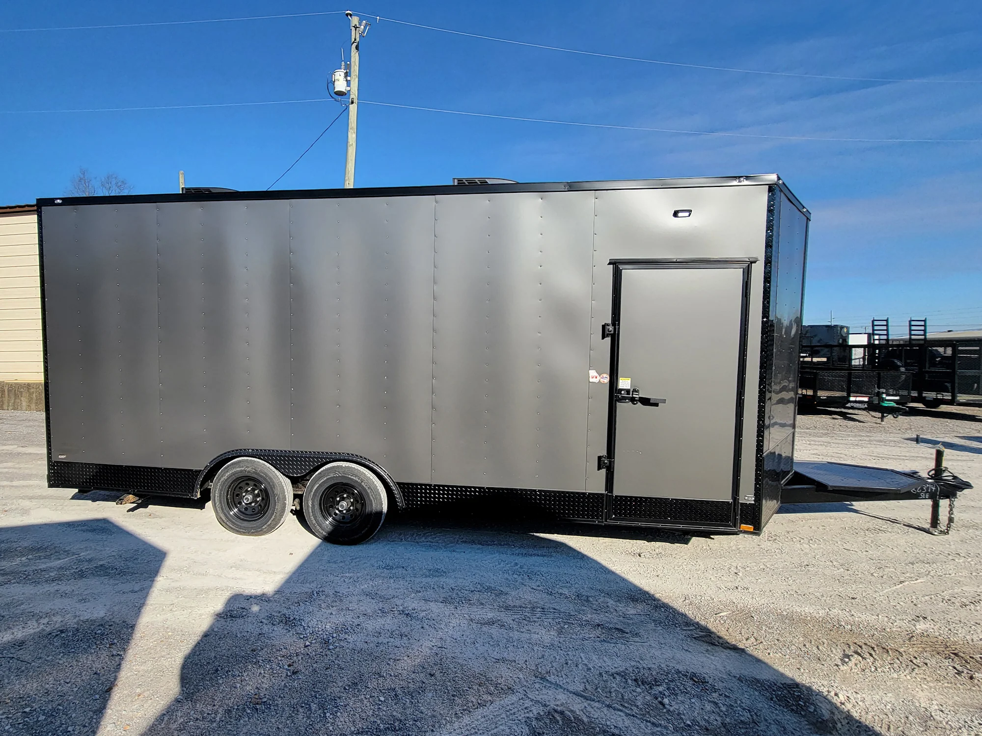 8.5' X 20' Charcoal Grey Office and Mobile Command Center Enclosed Trailer - Image 3