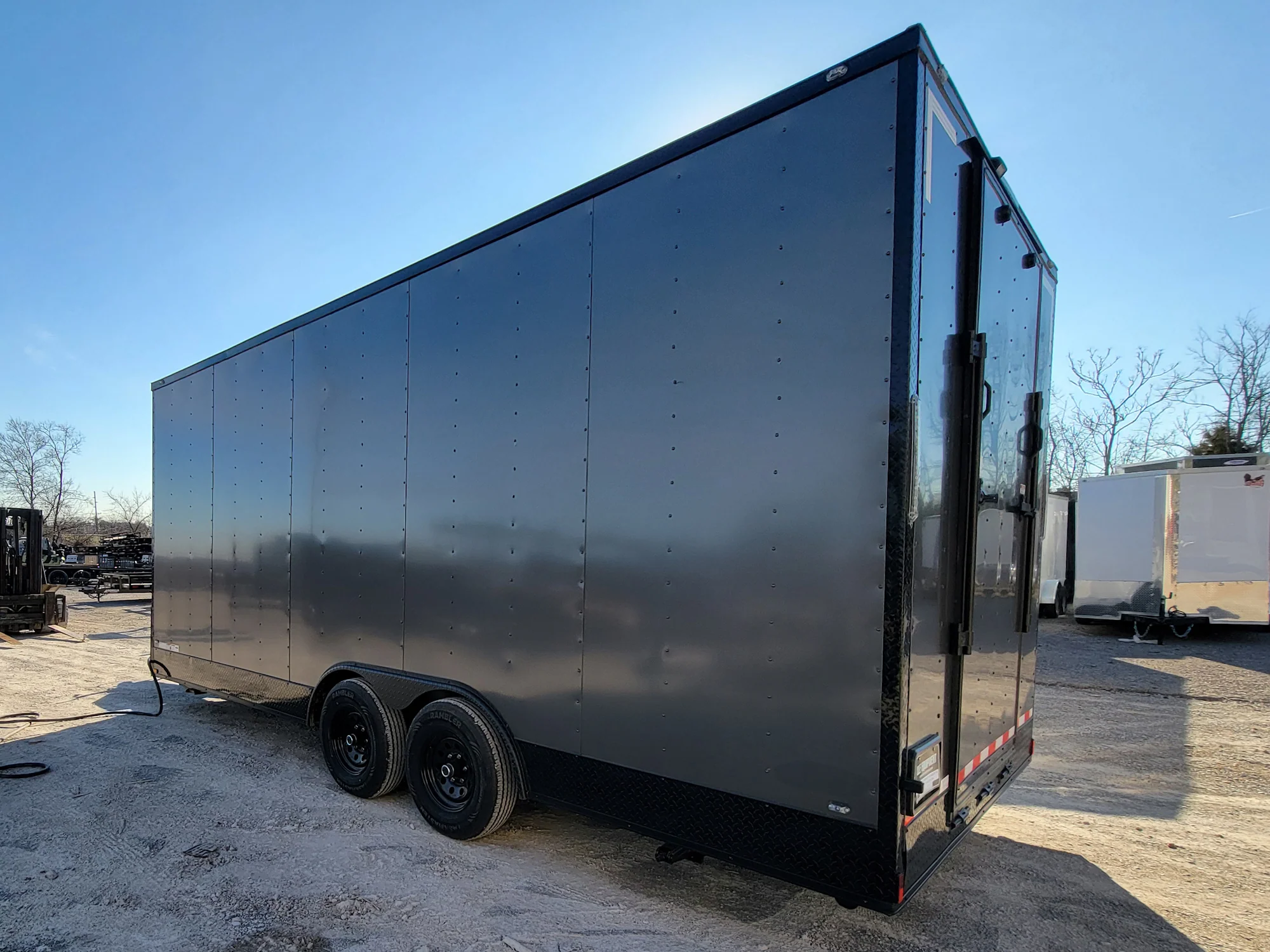 8.5' X 20' Charcoal Grey Office and Mobile Command Center Enclosed Trailer - Image 4