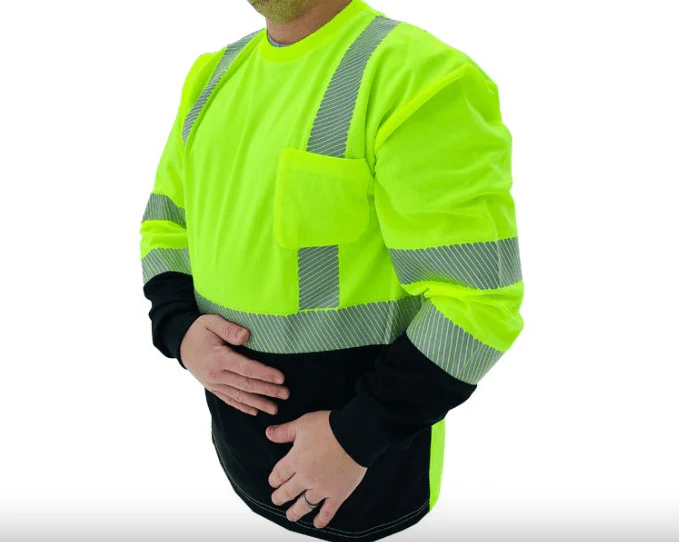Forester C3LBB - L Size Hi-Vis Black Bottom Class 3 Reflective Safety Long Sleeve Shirt