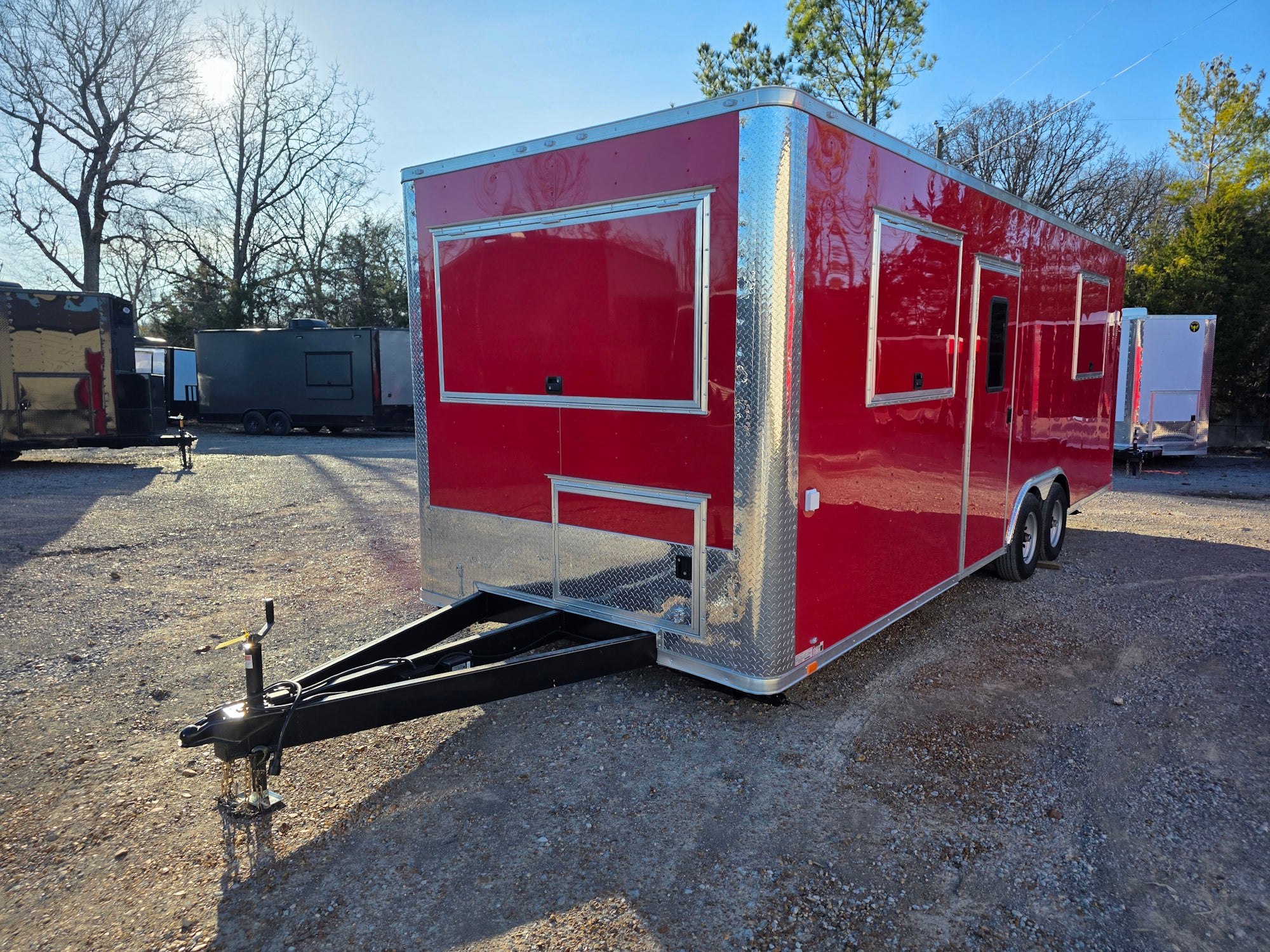 8.5' X 24' Victory Red Oil Rig Operations Concession Trailer - Image 4