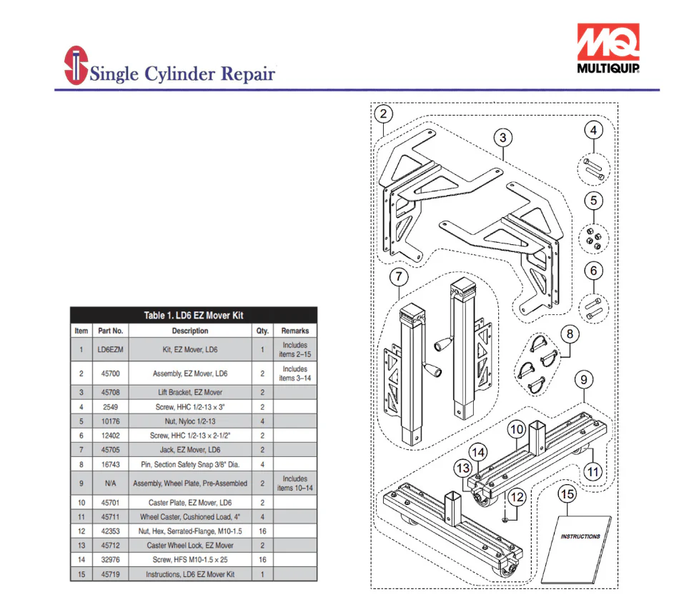 Multiquip LD6EZM Easy Mover – LD6 Model
